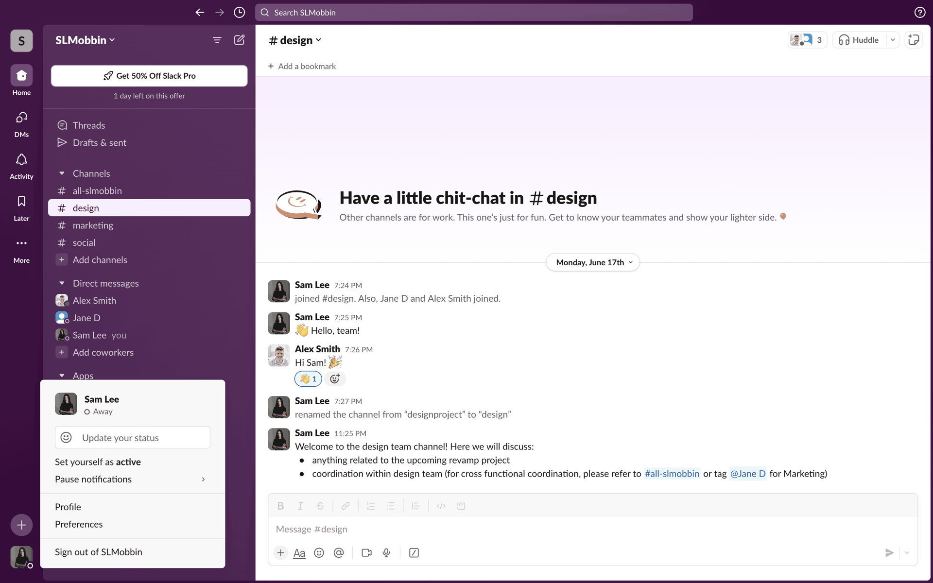 Slack Web UI screenshot 22