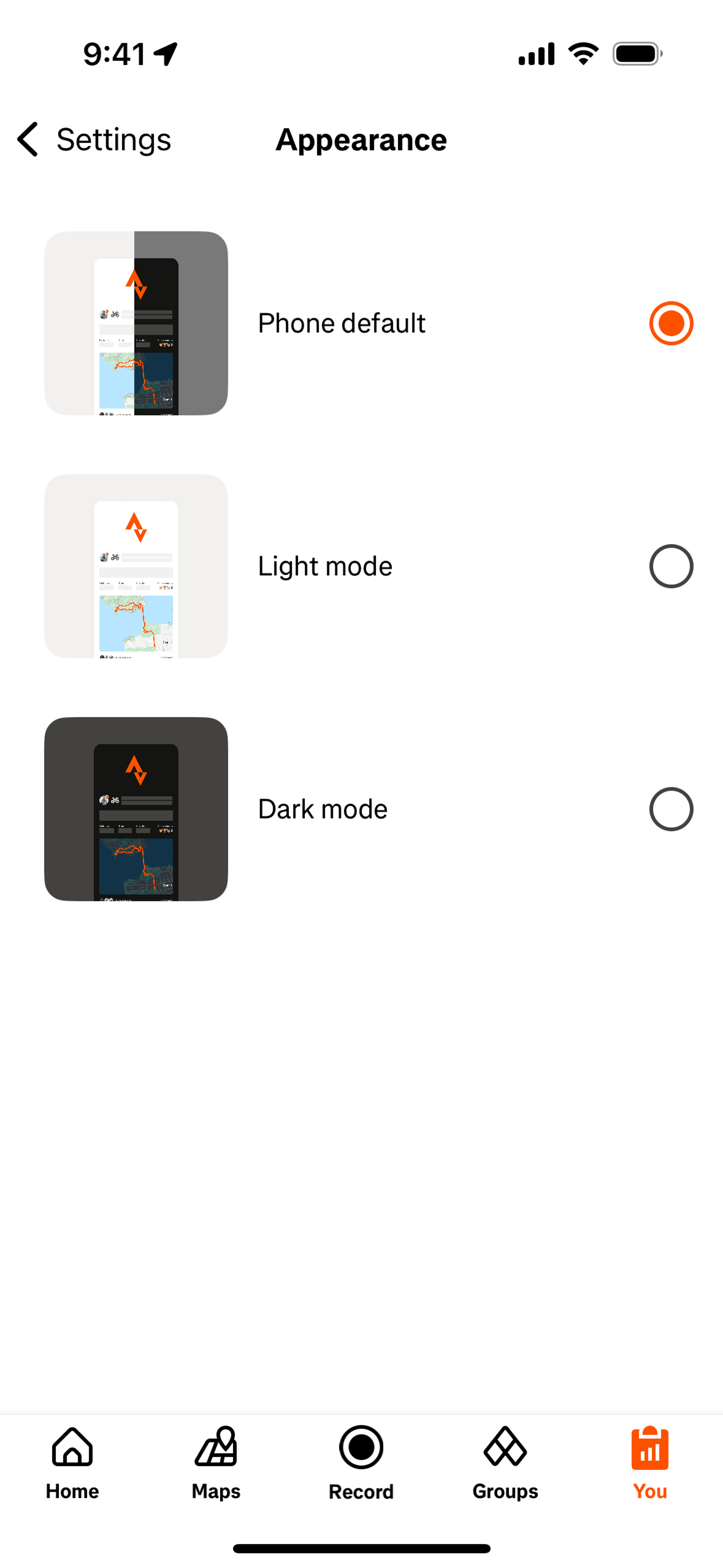 Strava iOS UI screenshot 5