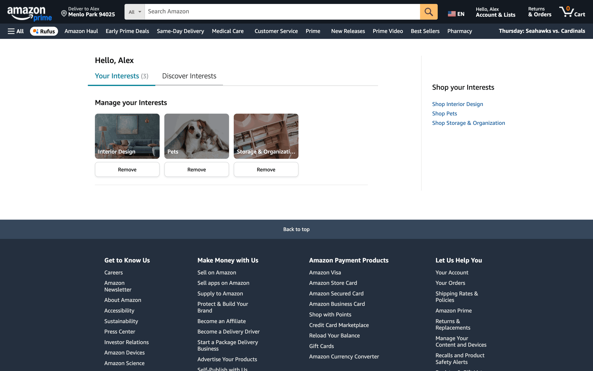 Amazon Web UI screenshot 9