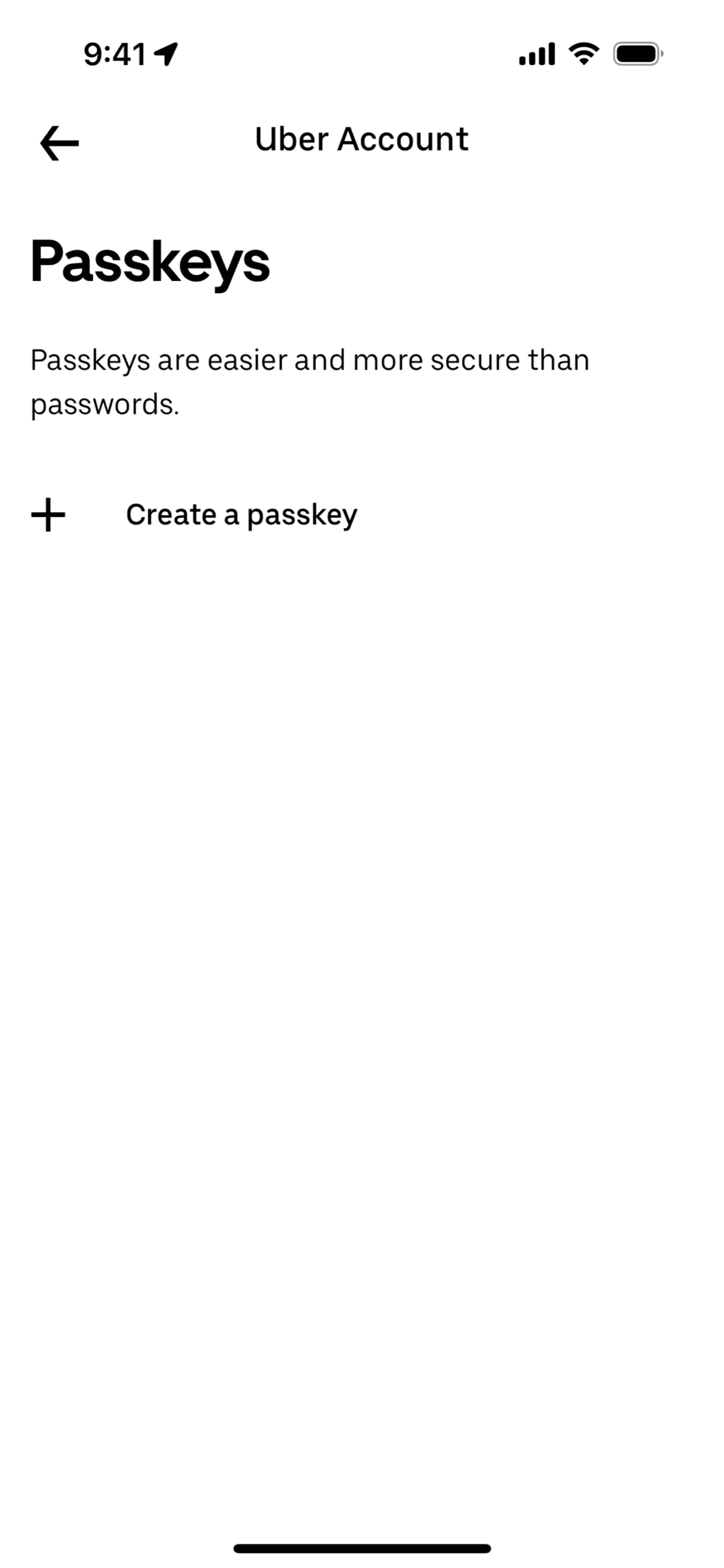 Uber iOS UI screenshot 1