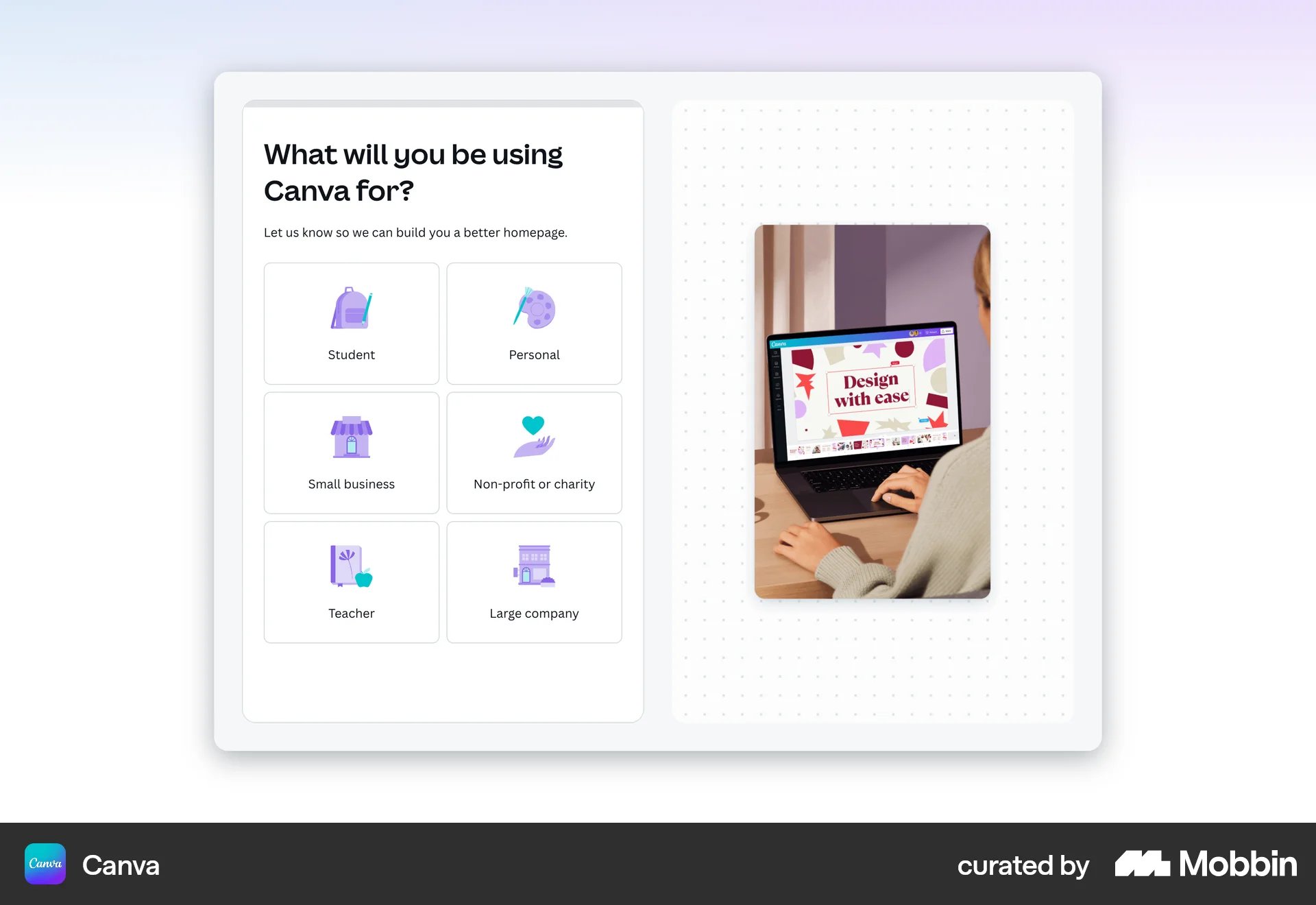 Onboarding on Canva (web) screen 8
