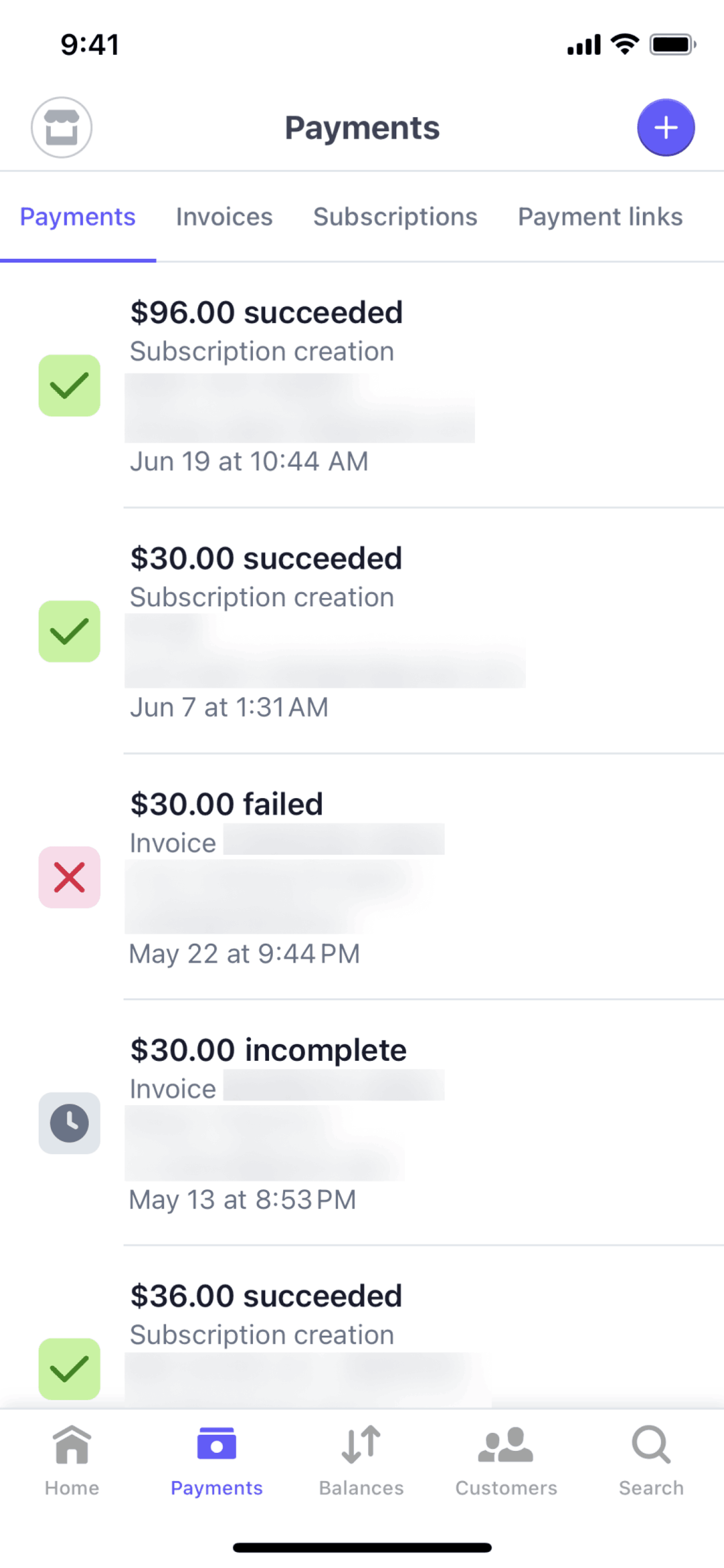 Stripe Dashboard iOS UI screenshot 9