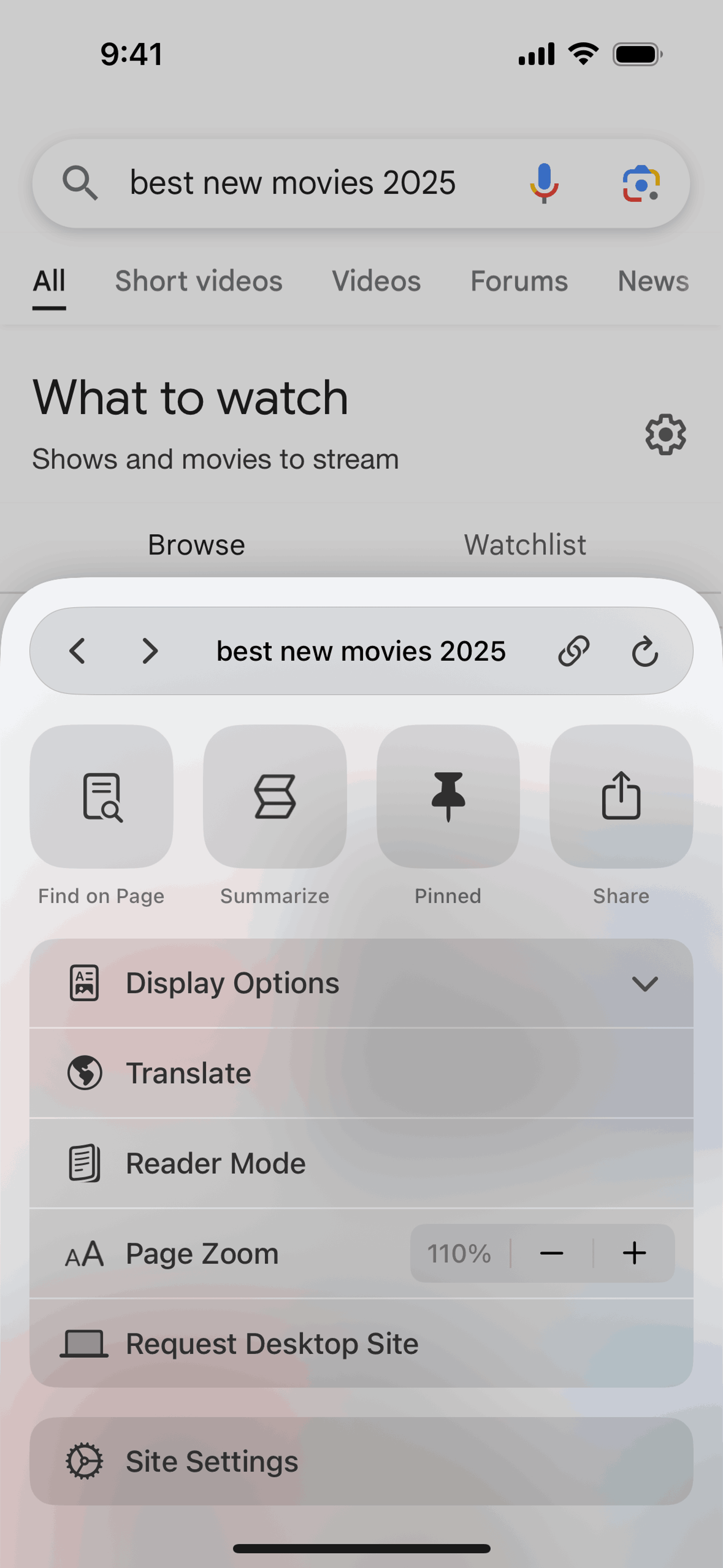 Arc Search iOS UI screenshot 18