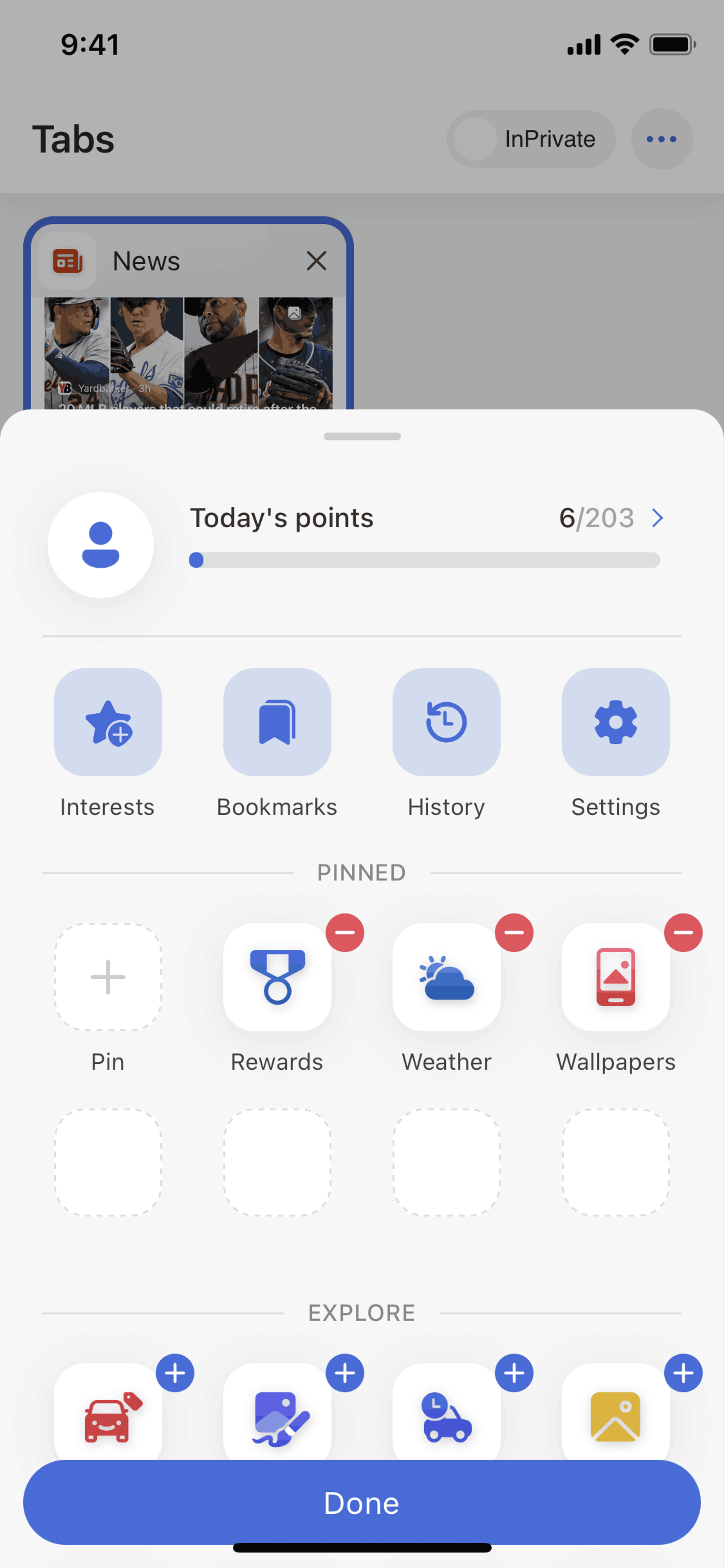Bing iOS UI screenshot 7