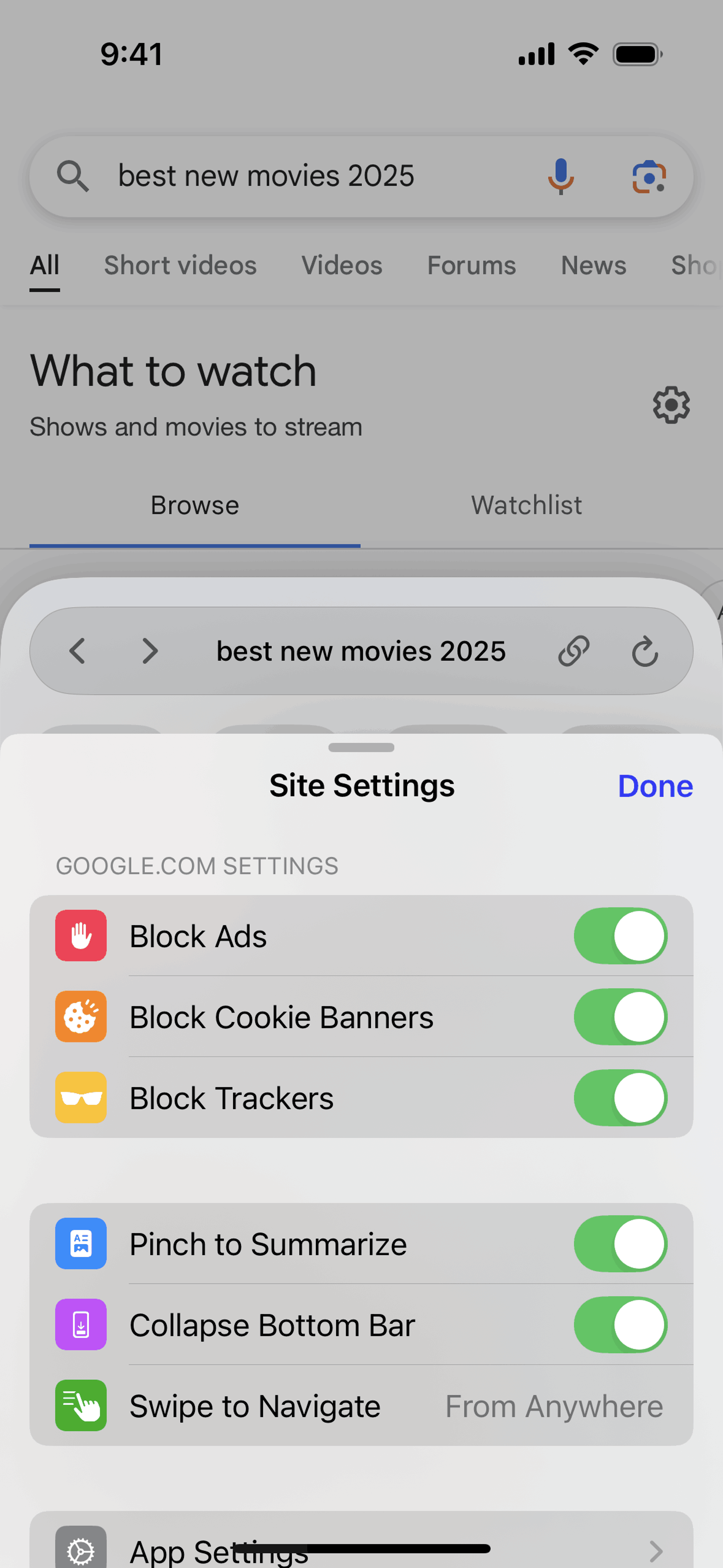 Arc Search iOS UI screenshot 19