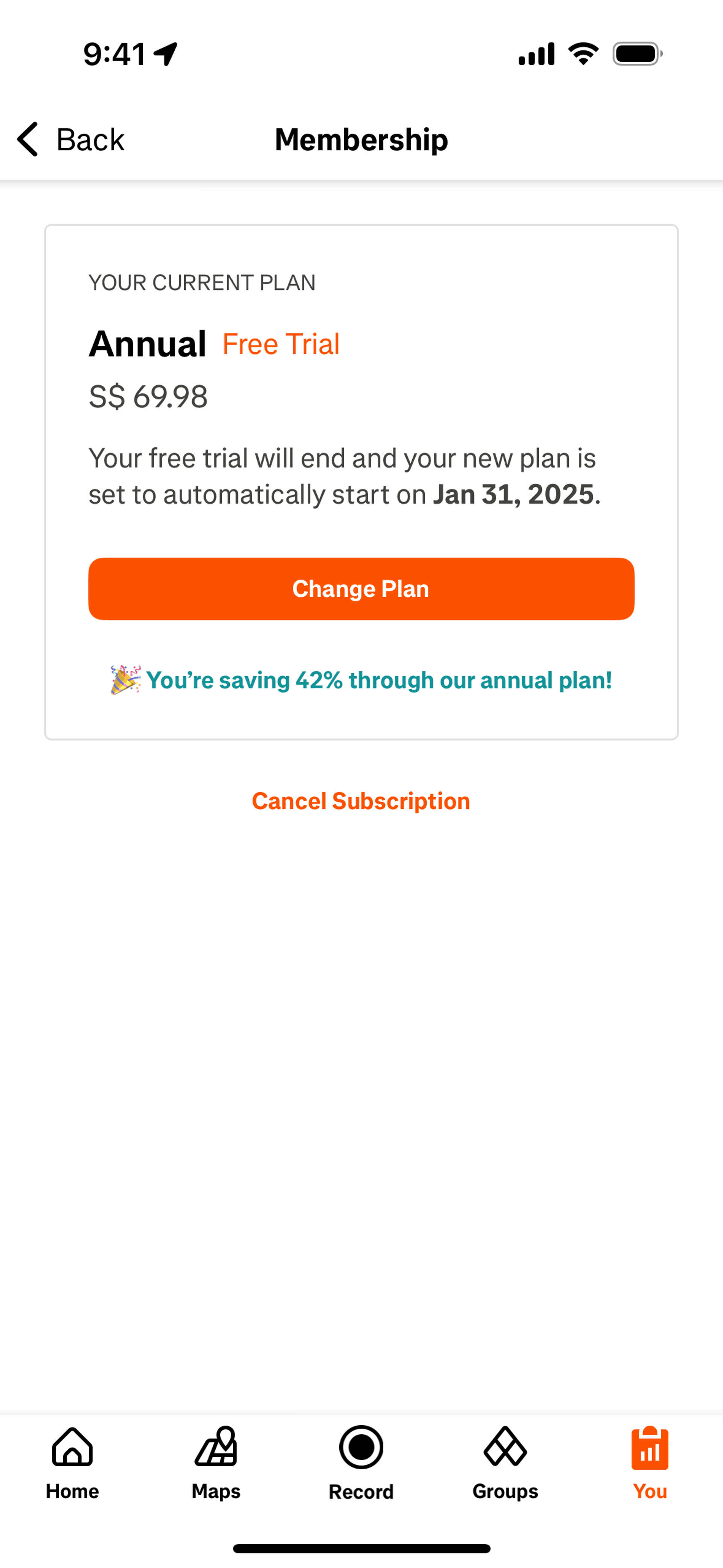 Strava iOS UI screenshot 8
