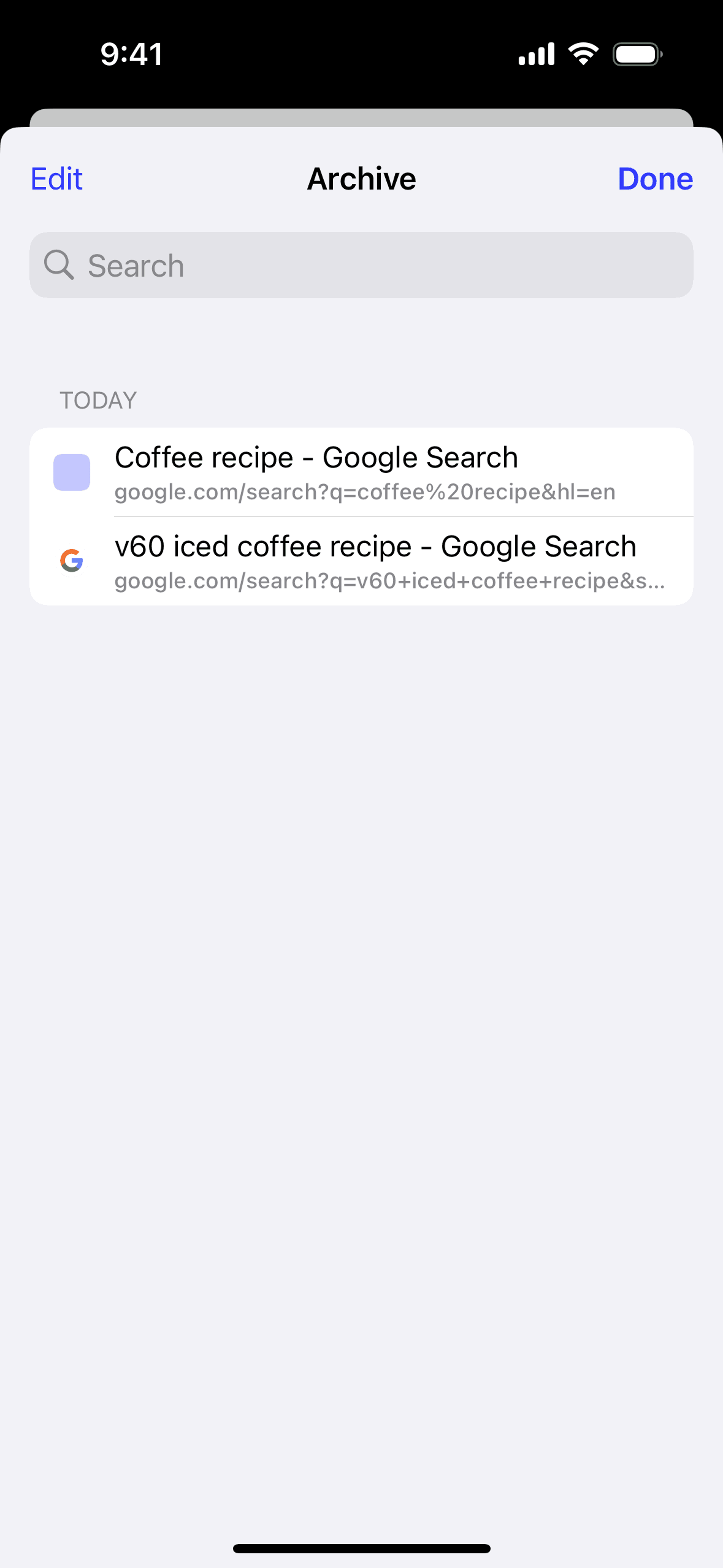 Arc Search iOS UI screenshot 21