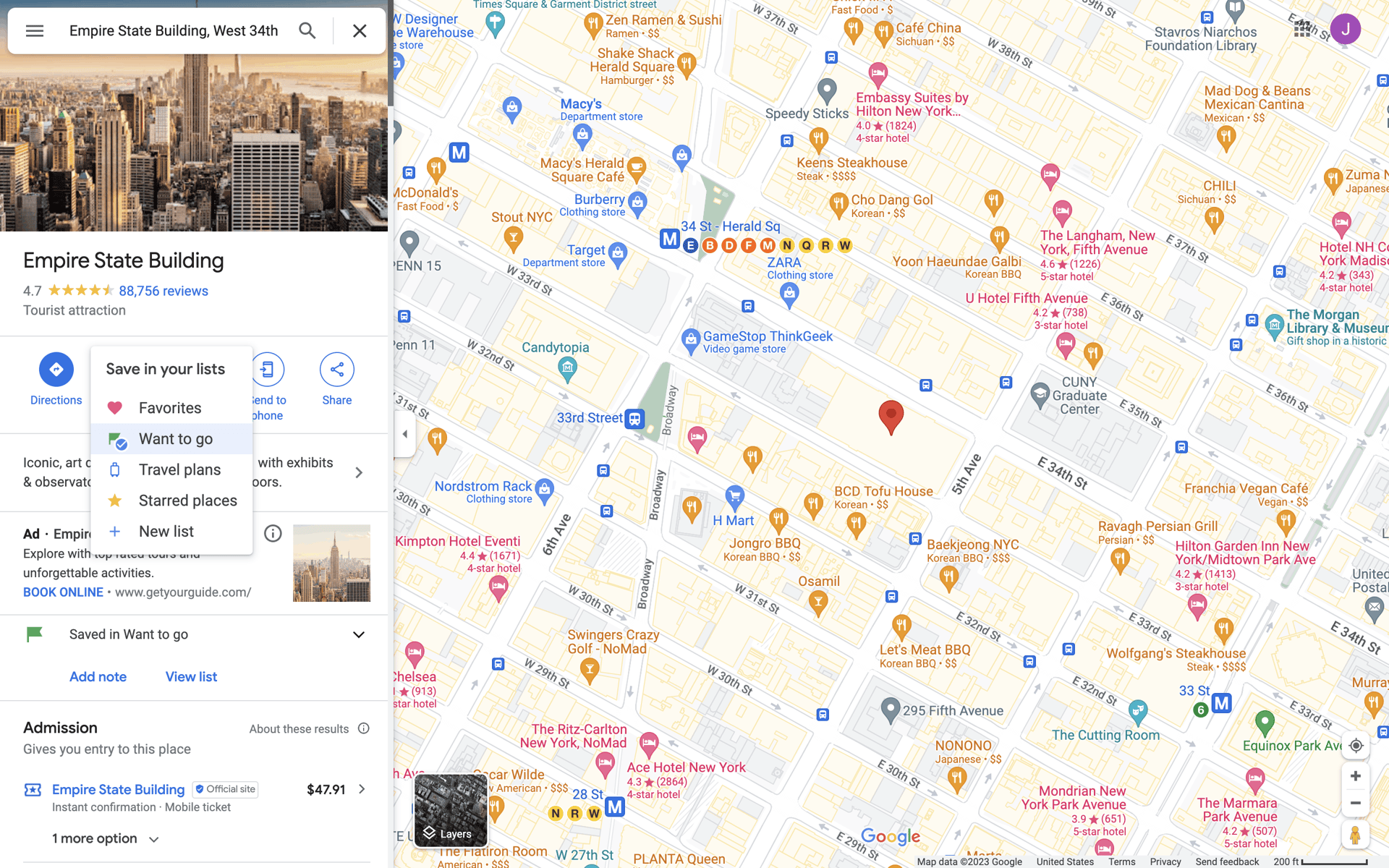 Google Maps Web UI screenshot 5