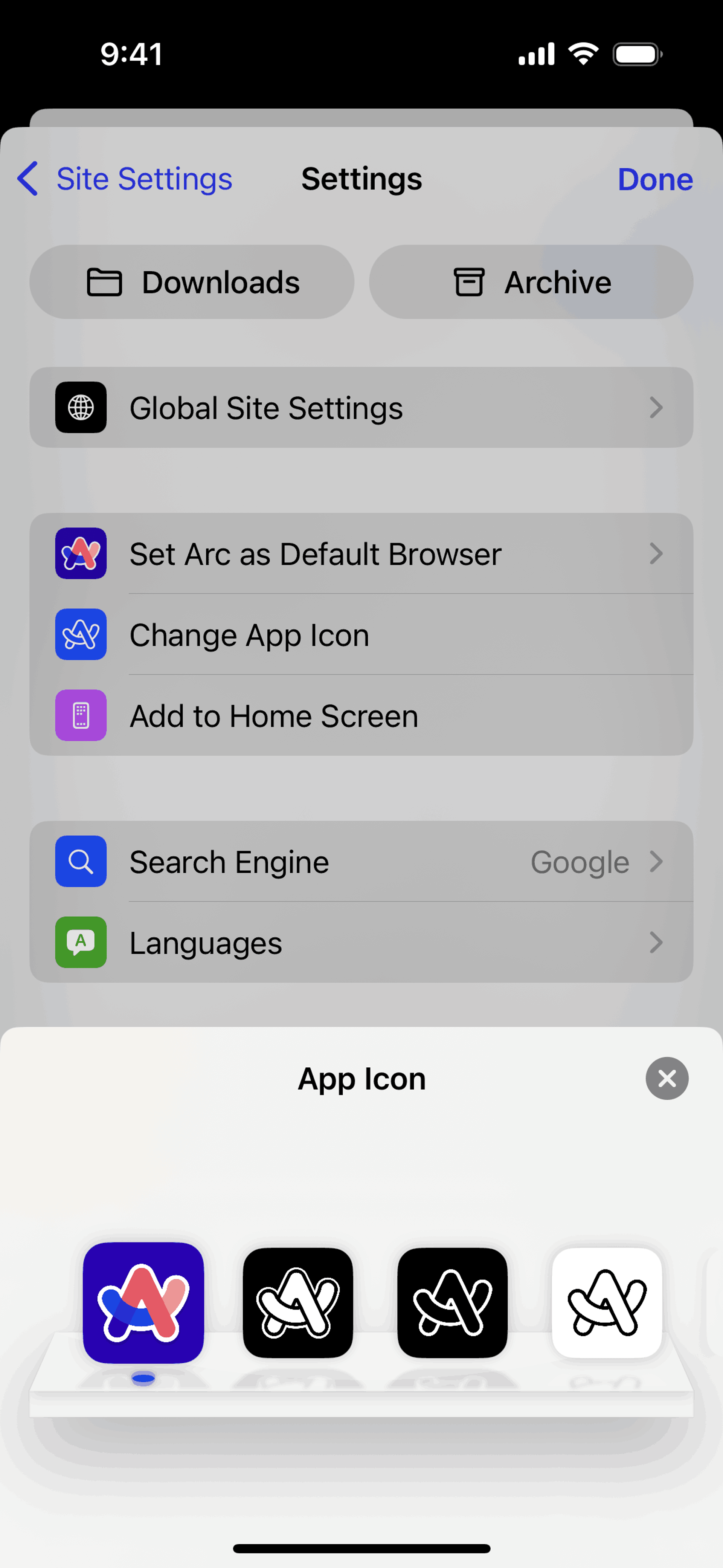 Arc Search iOS UI screenshot 8
