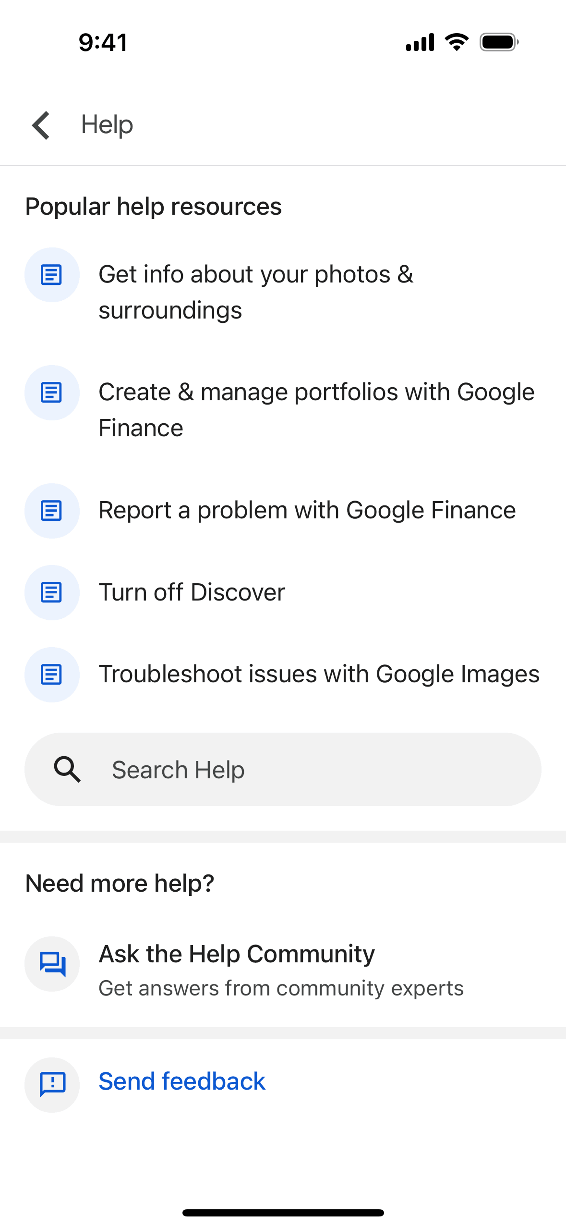 Google iOS UI screenshot 9