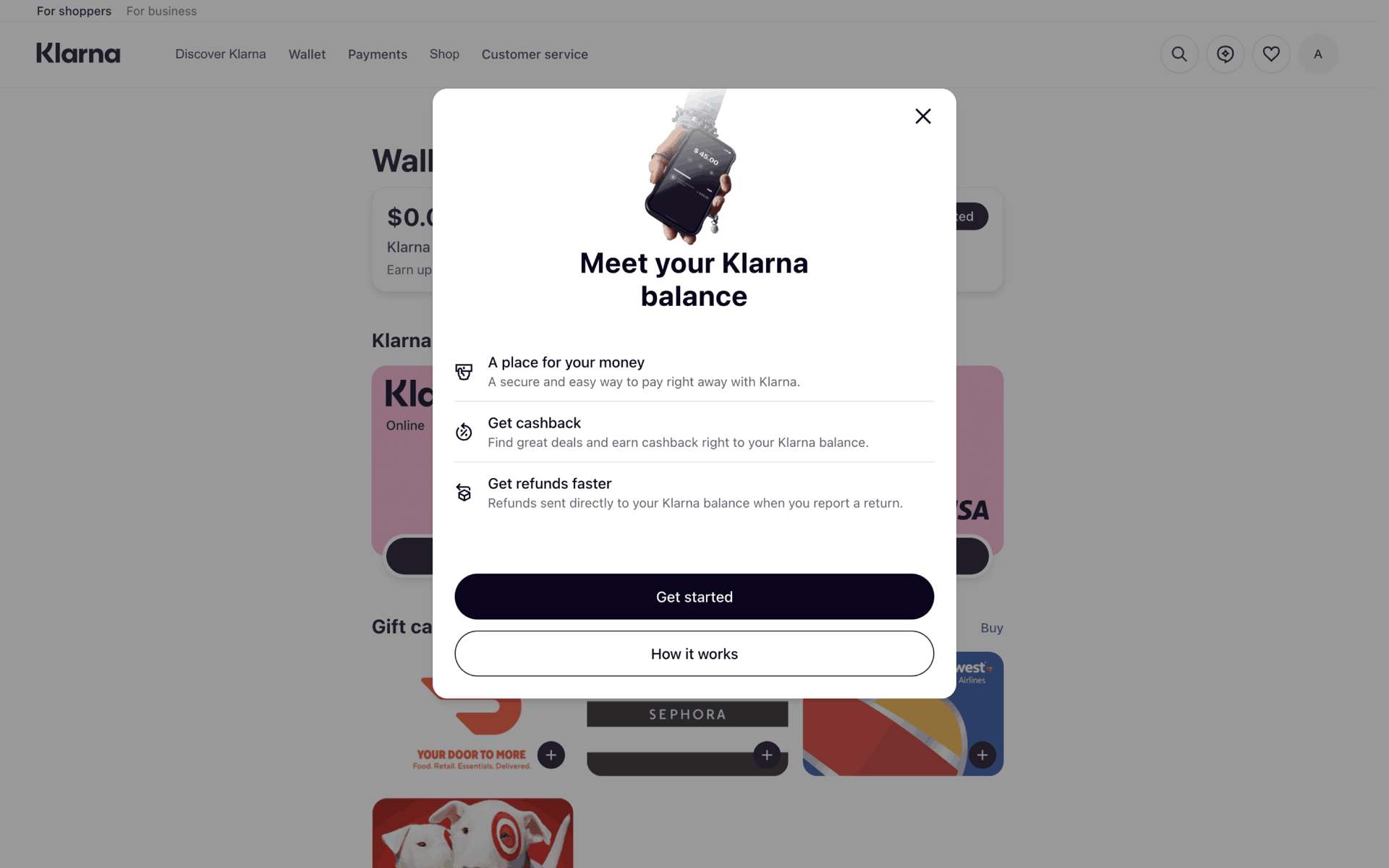 Klarna Web UI screenshot 7