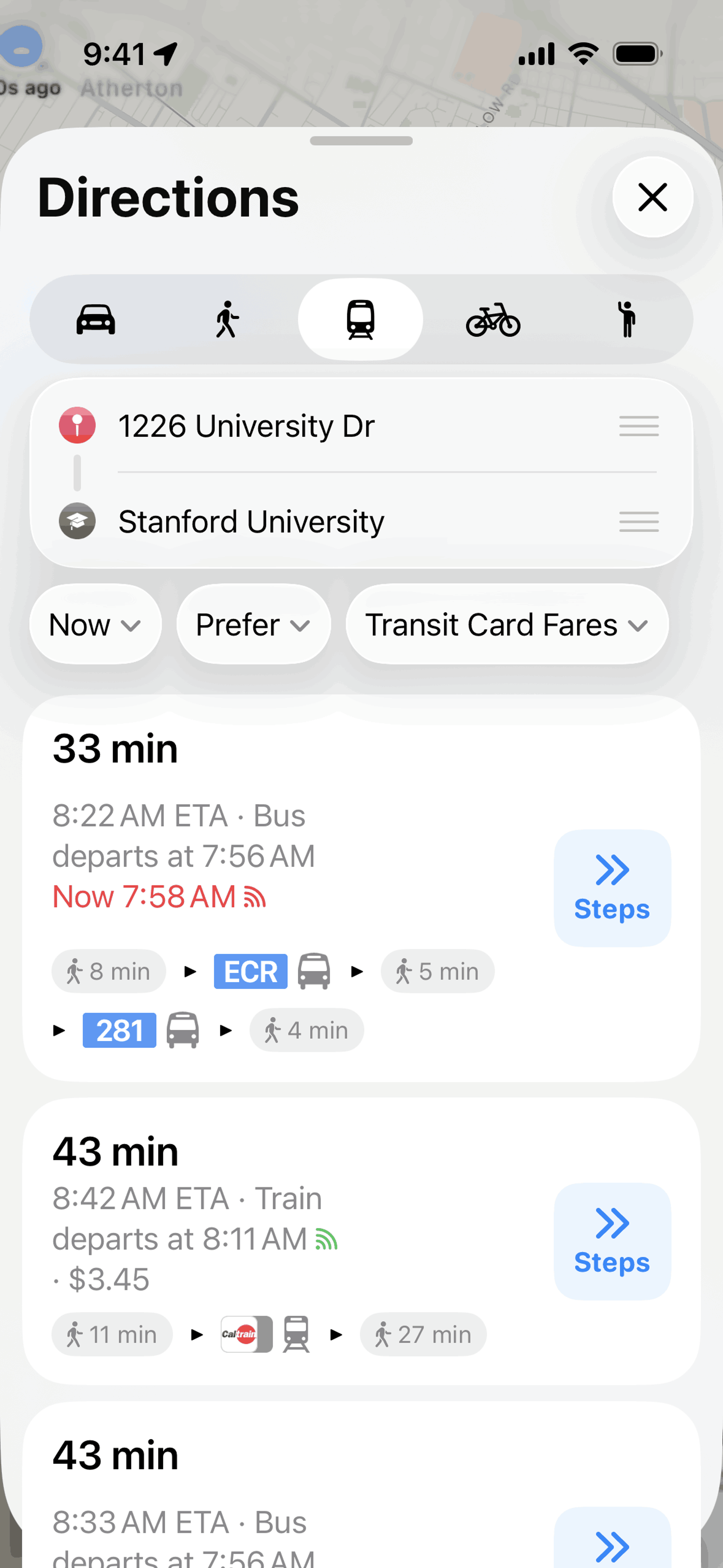 Apple Maps iOS UI screenshot 3