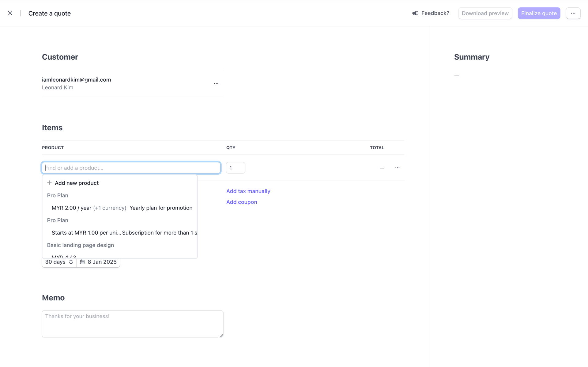 Stripe Web UI screenshot 18