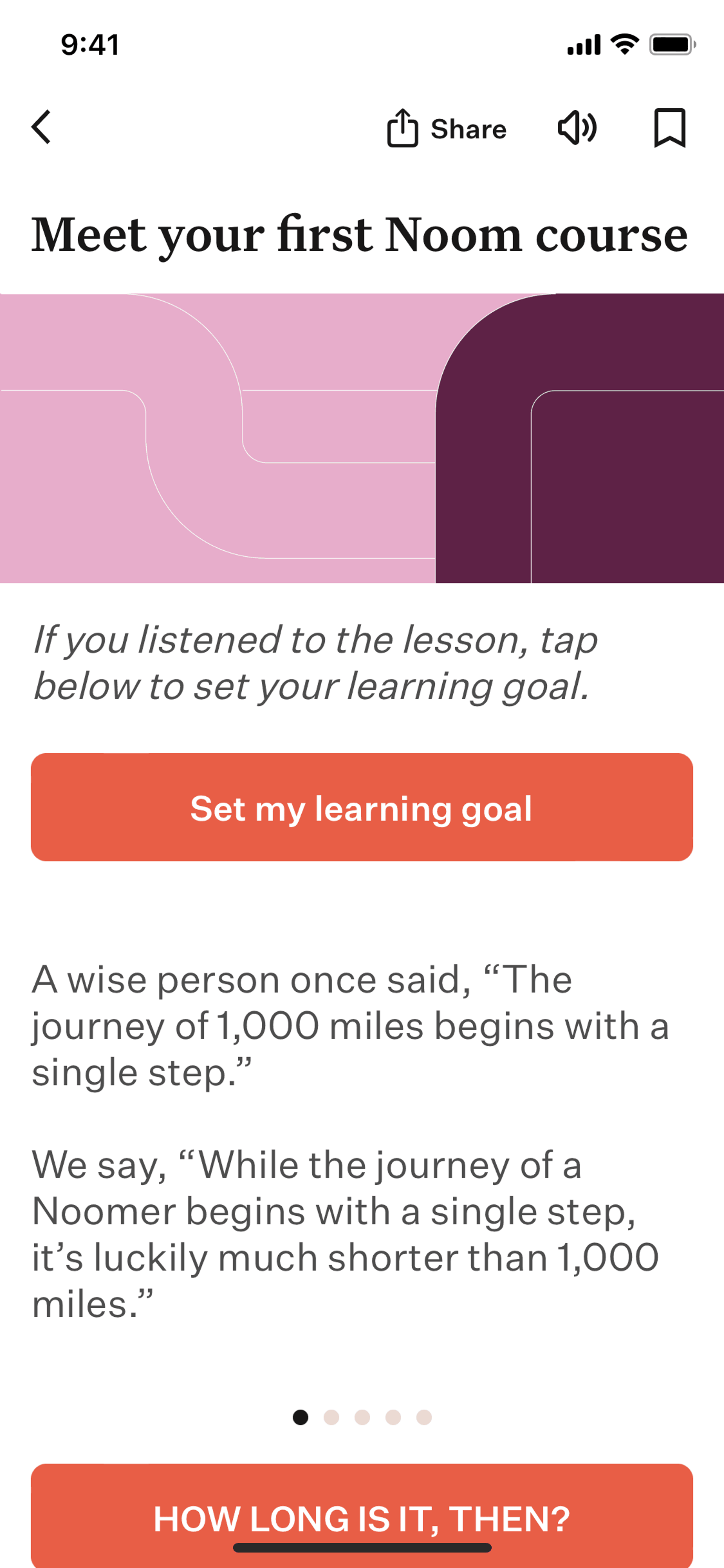 Completing today's courses on Noom (ios) screen 2