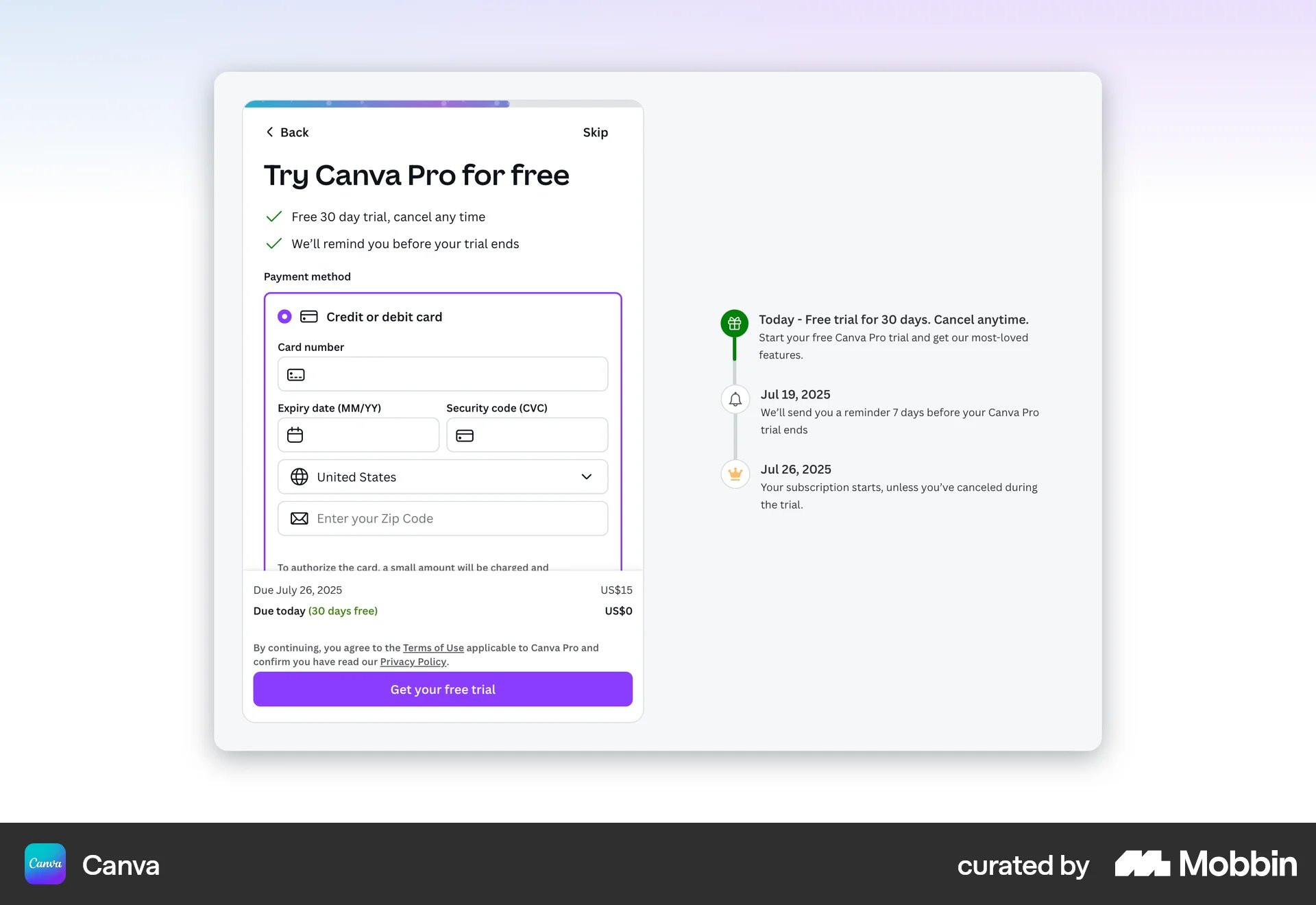 Onboarding on Canva (web) screen 14