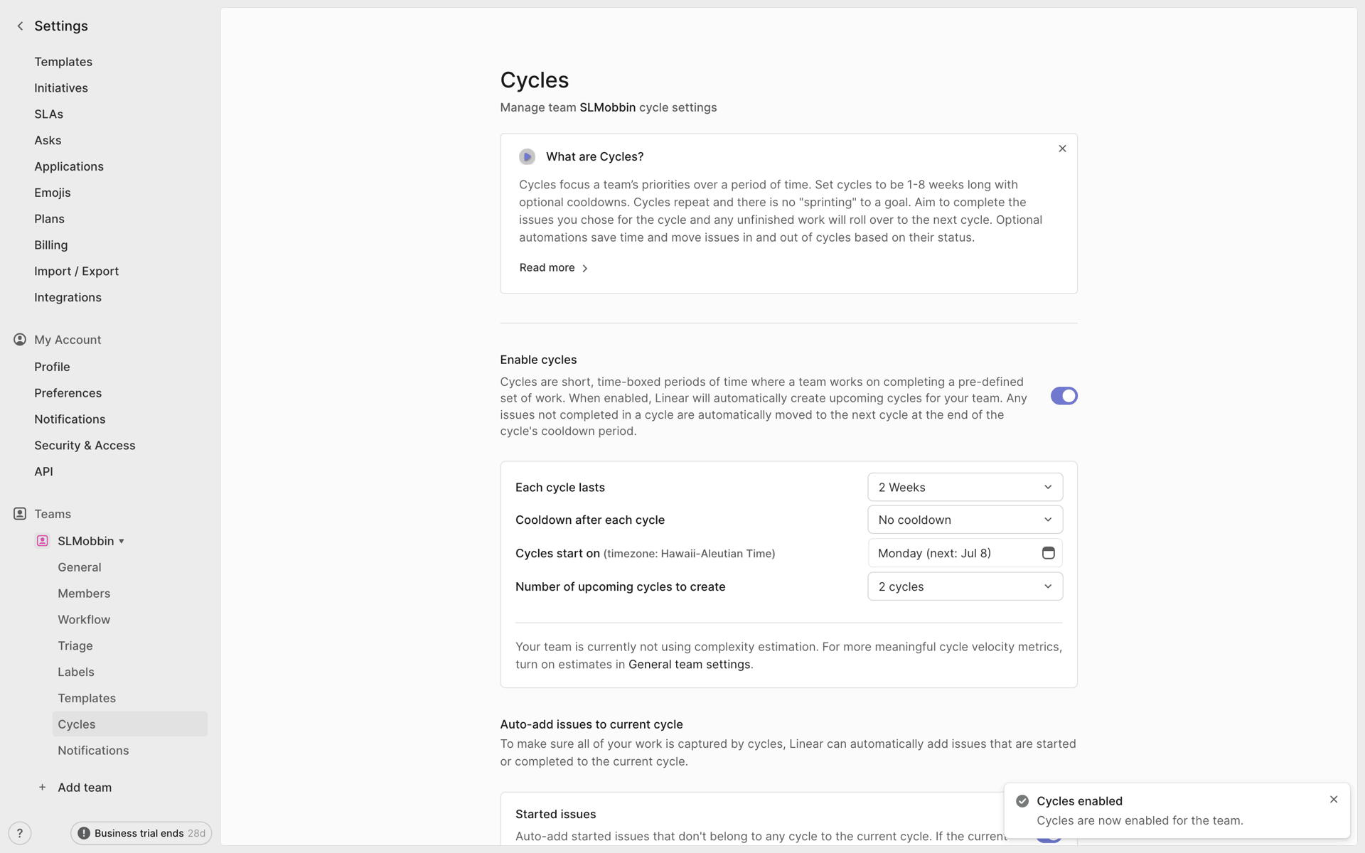 Linear Web UI screenshot 20