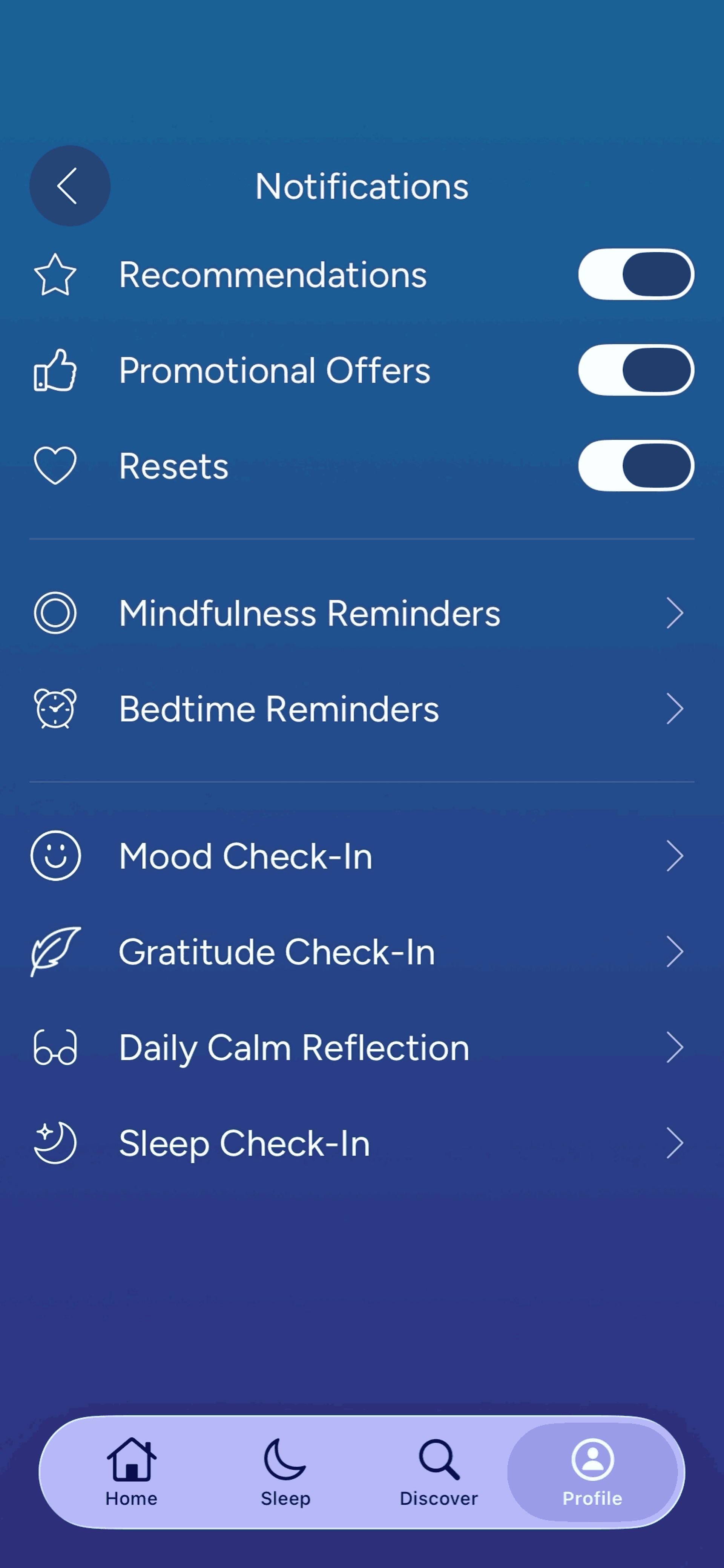 Calm iOS UI screenshot 17