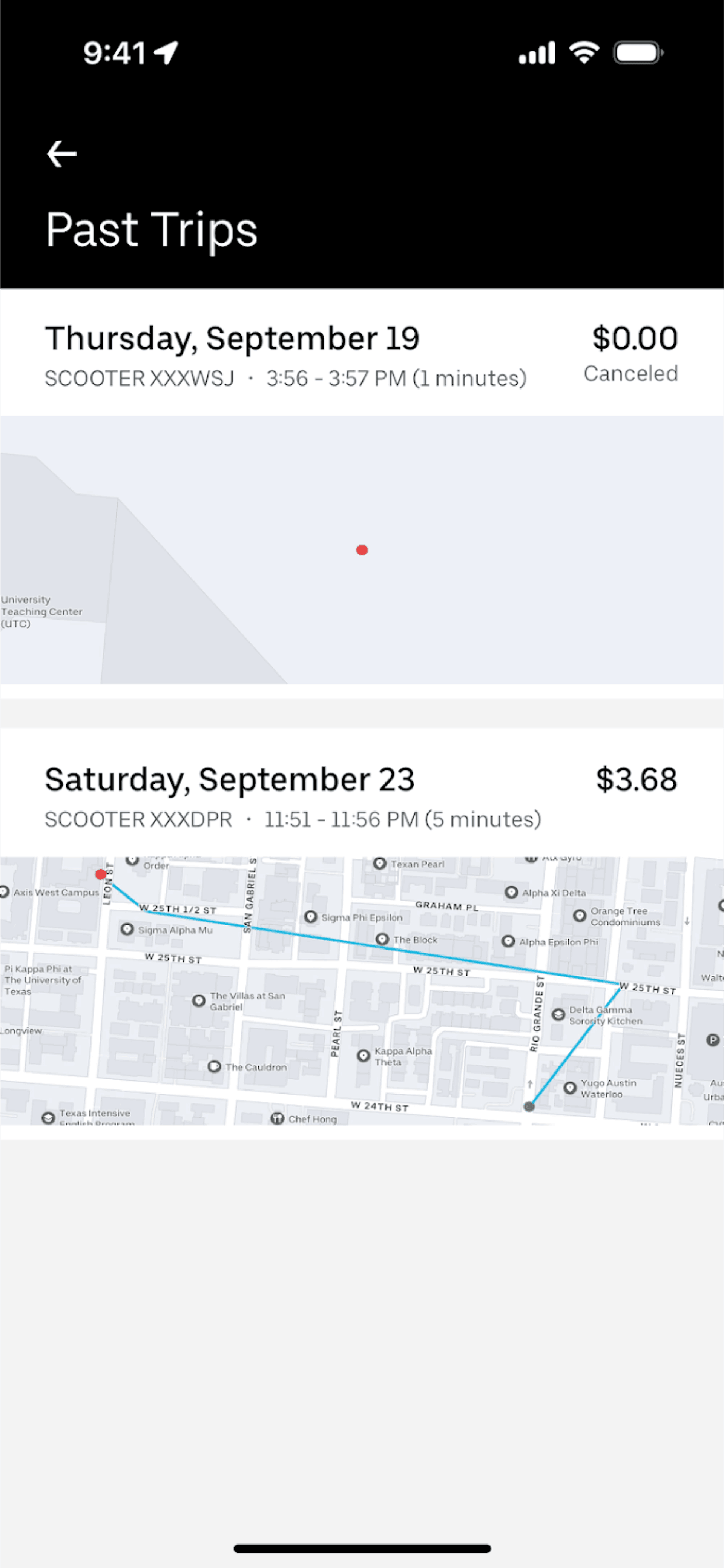 Uber iOS UI screenshot 7
