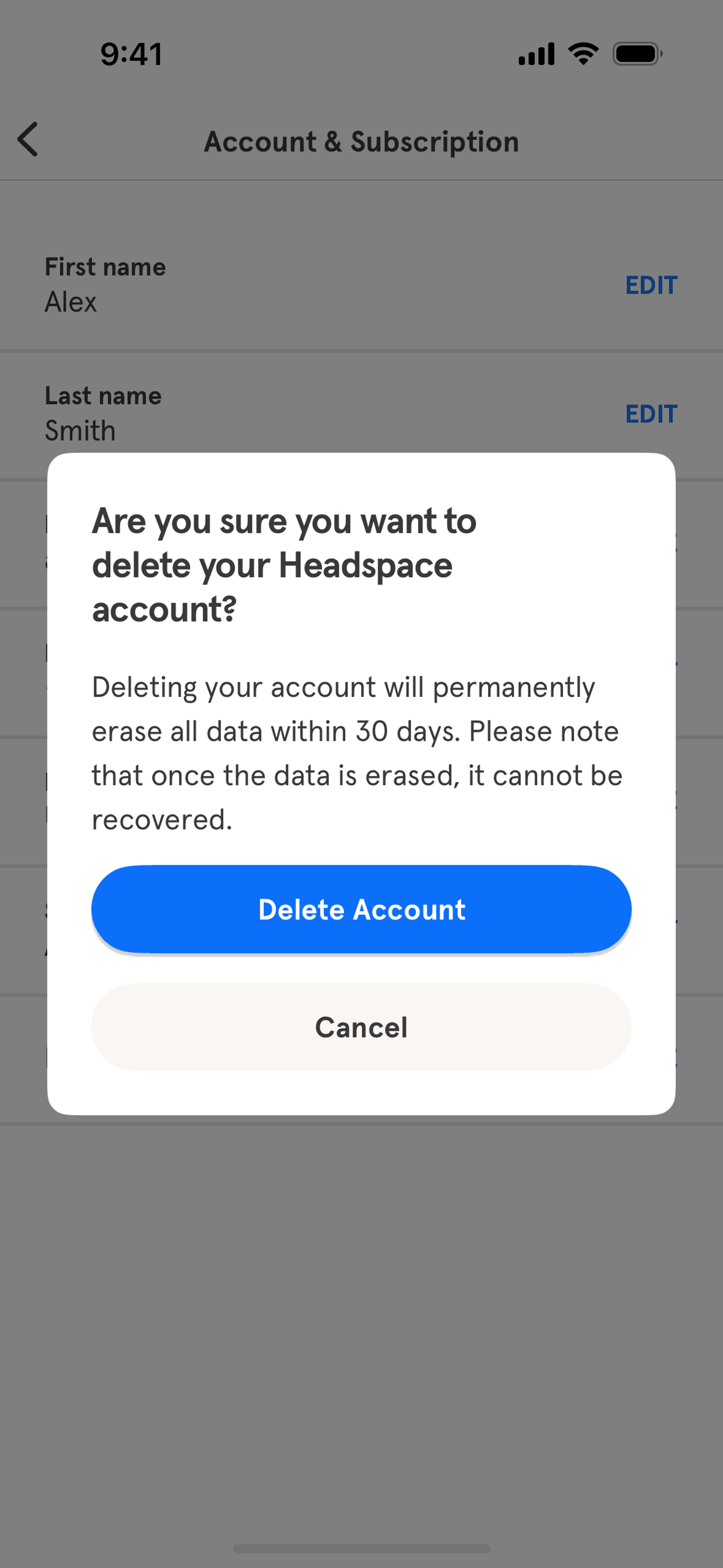 Headspace iOS UI screenshot 8