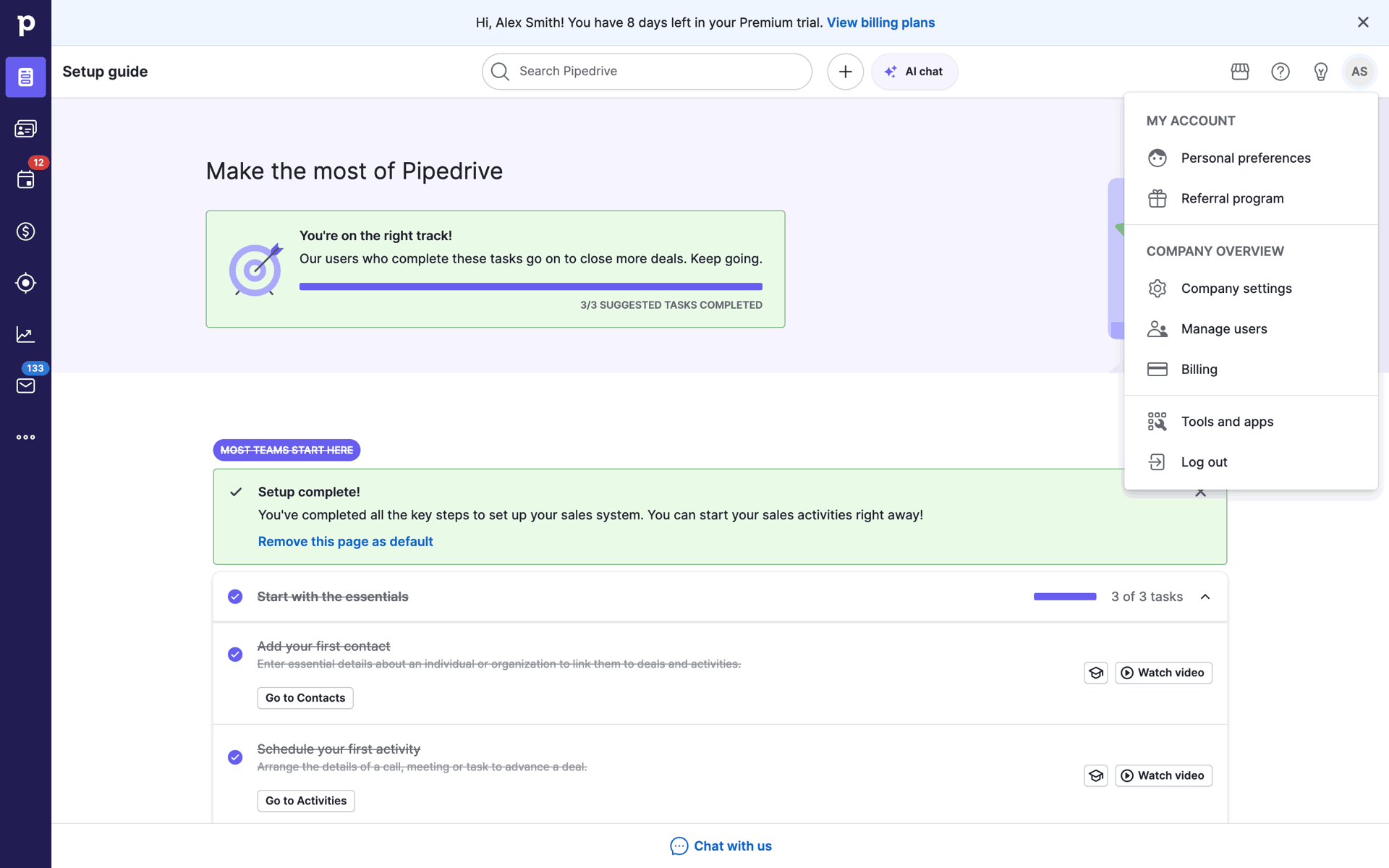 Pipedrive Web UI screenshot 11
