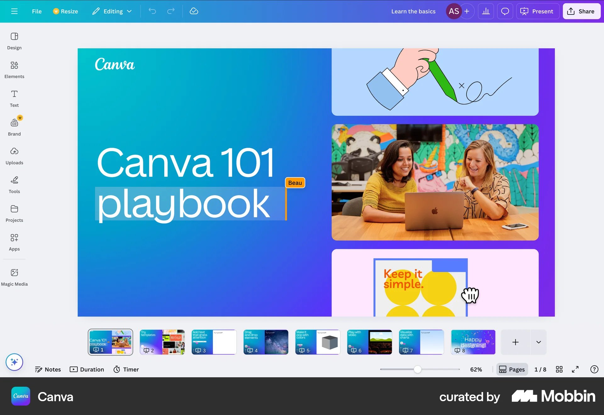 Completing tour on Canva (web) screen 3