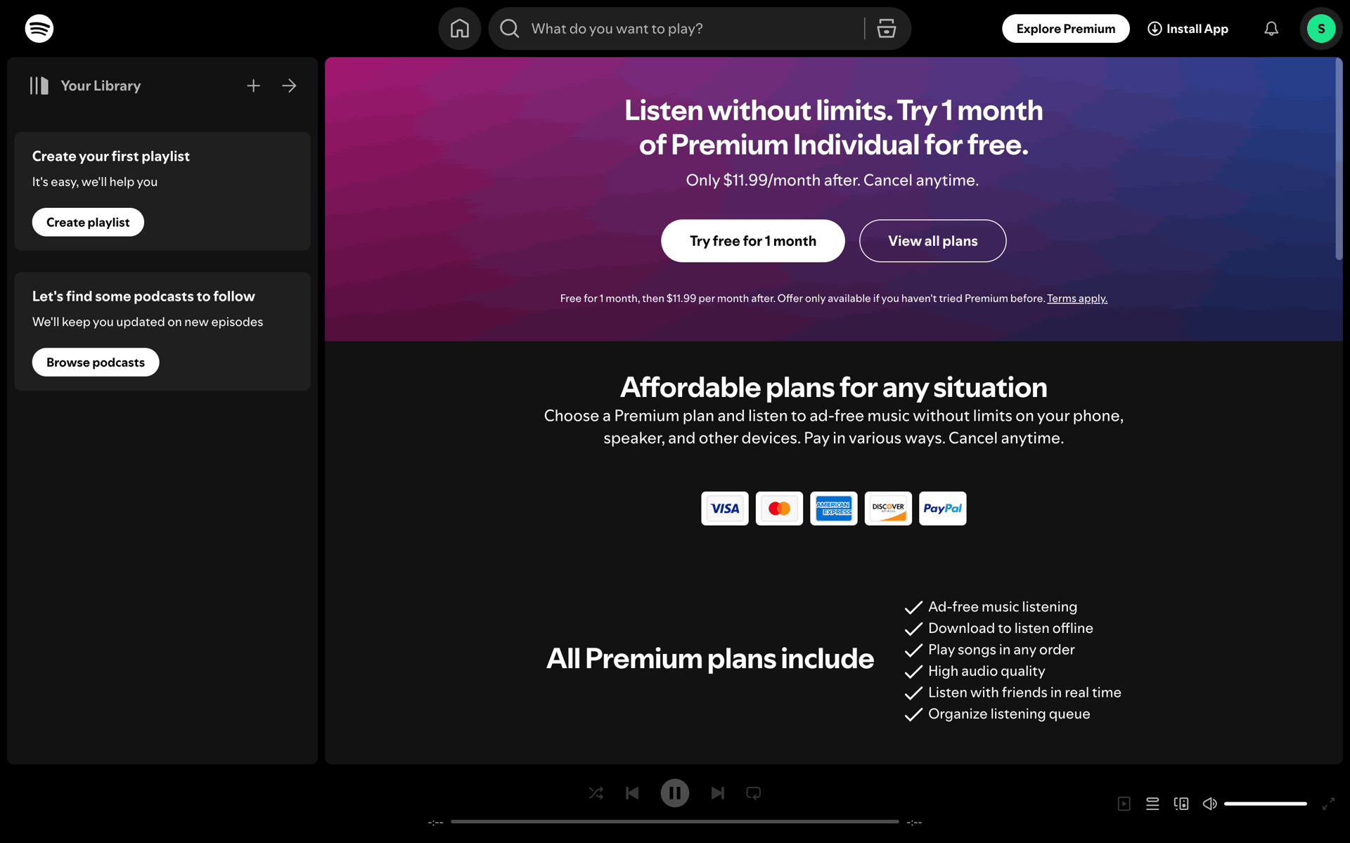 Spotify Web UI screenshot 17