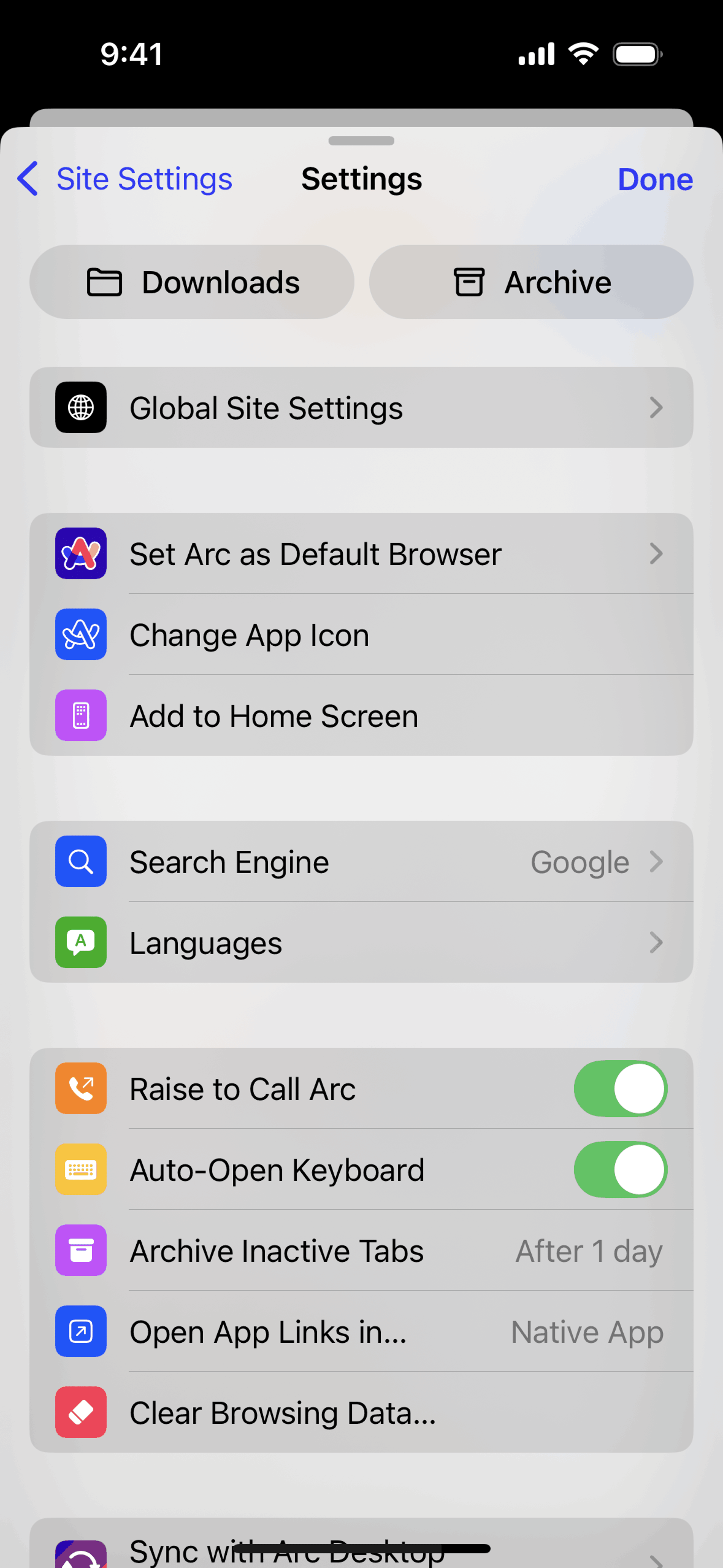 Arc Search iOS UI screenshot 20