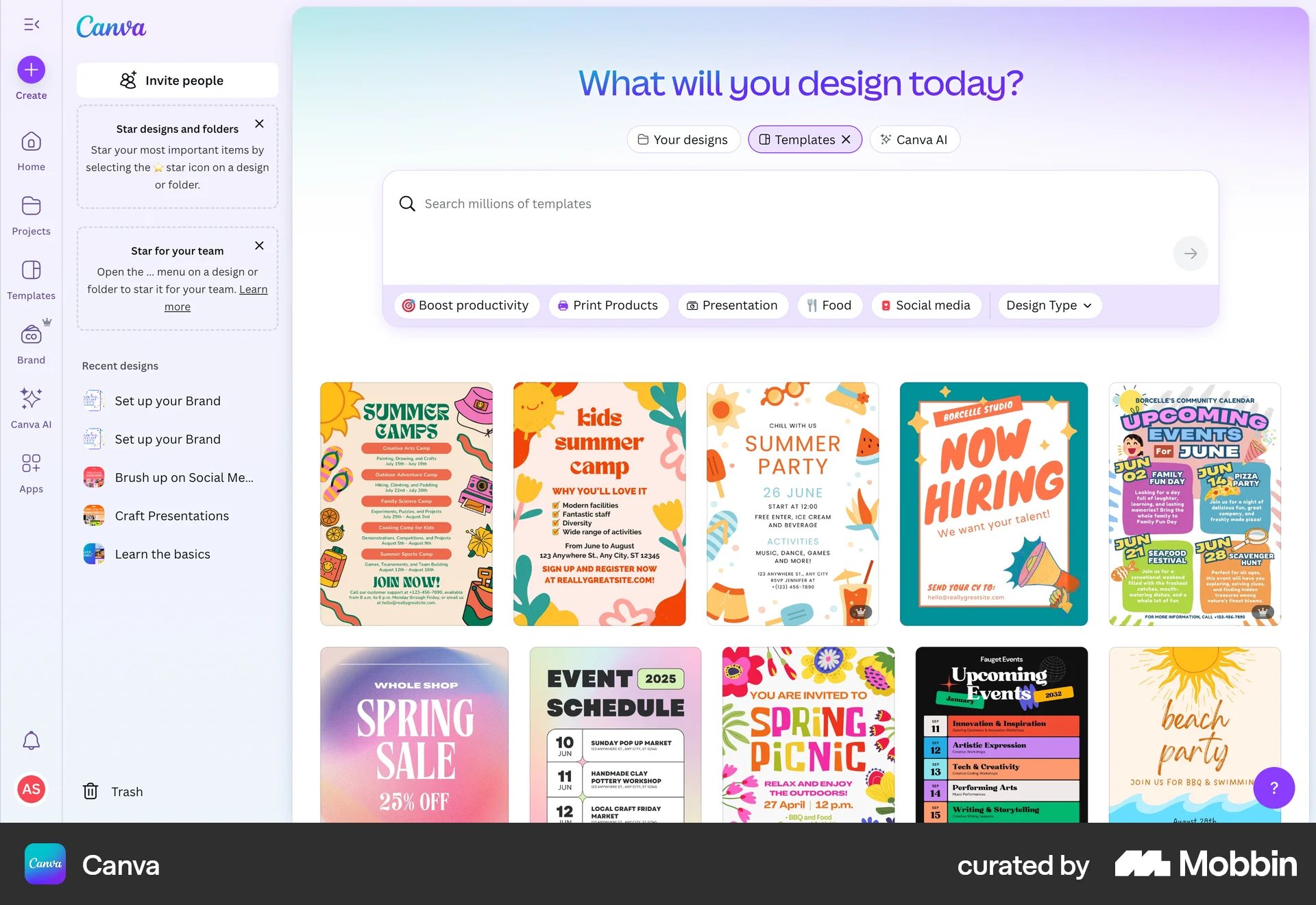 Completing tour on Canva (web) screen 4