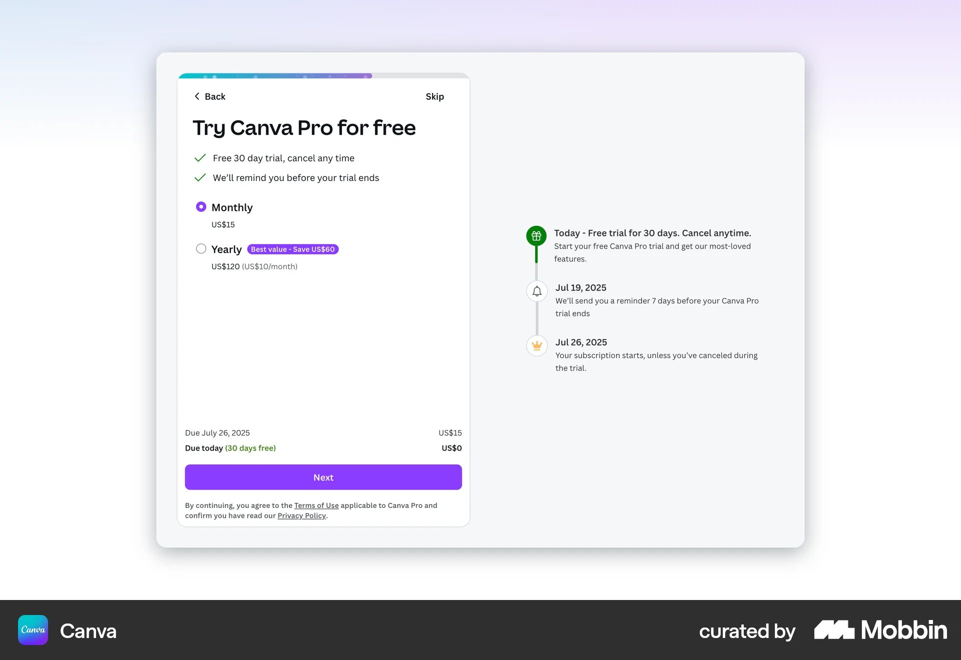 Onboarding on Canva (web) screen 12