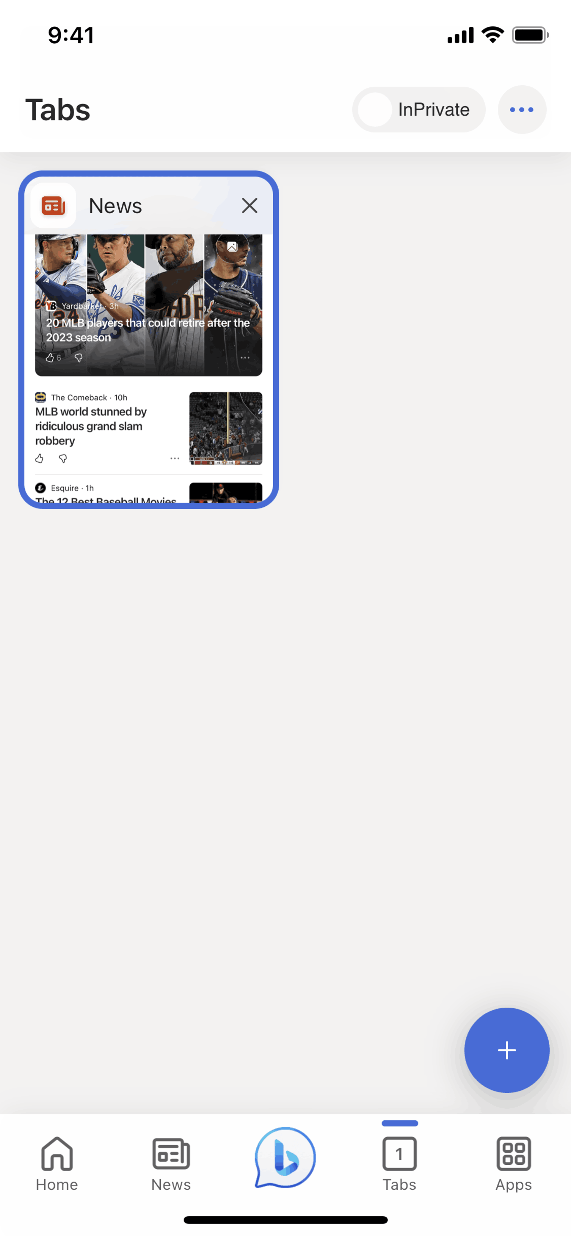 Bing iOS UI screenshot 2