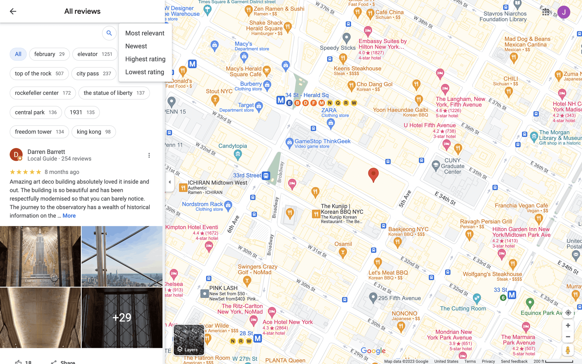 Google Maps Web UI screenshot 23