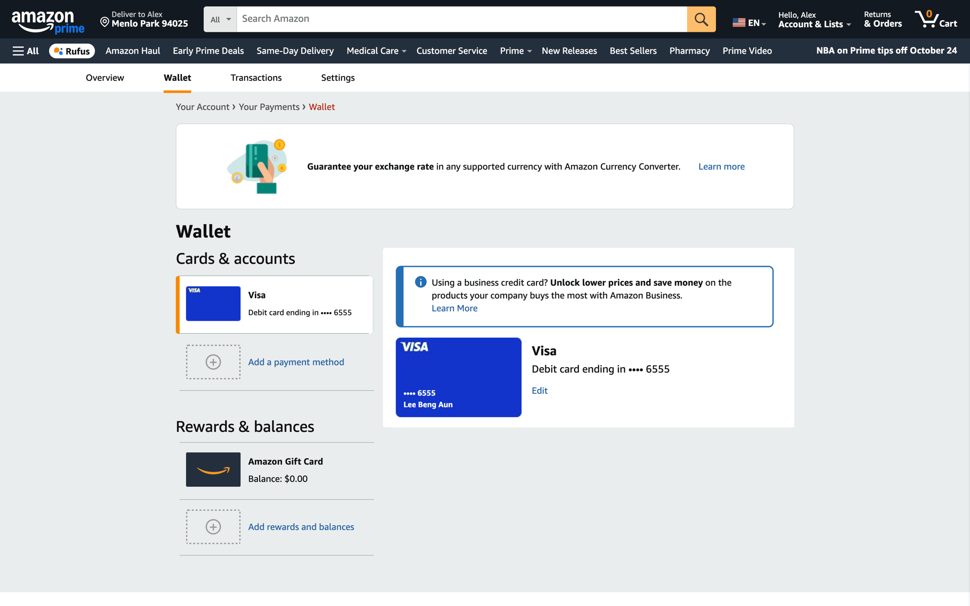 Amazon Web UI screenshot 6