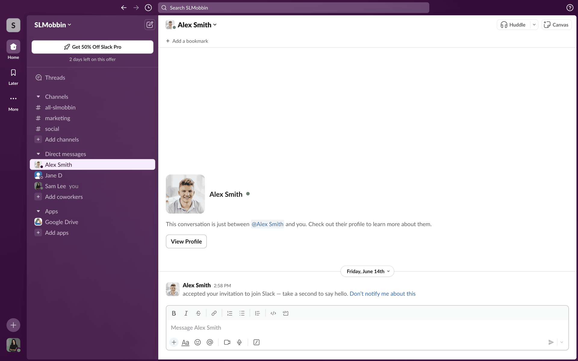 Slack Web UI screenshot 12