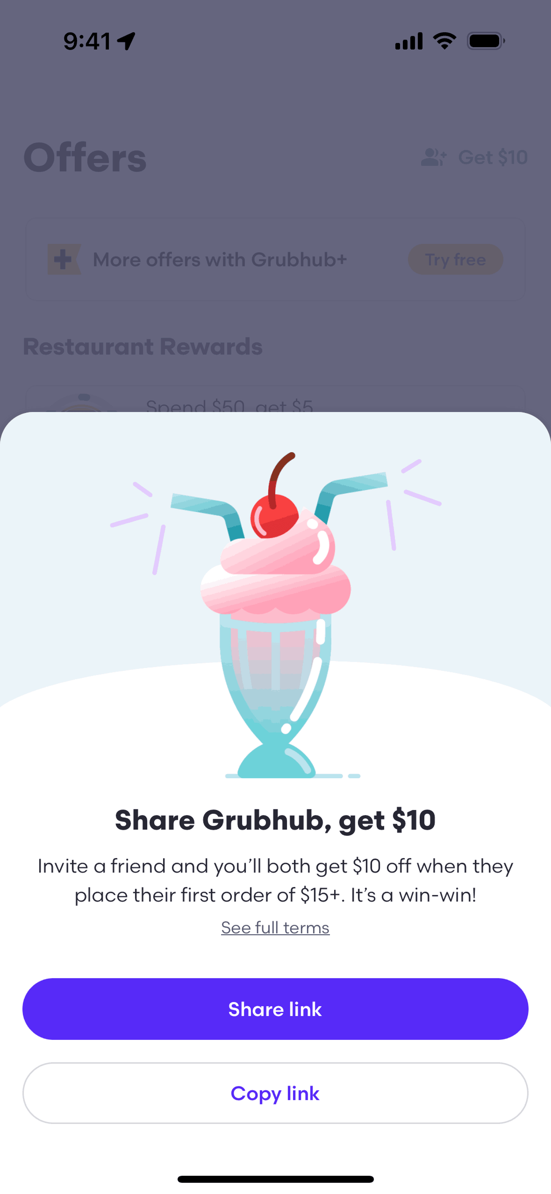Grubhub iOS UI screenshot 8