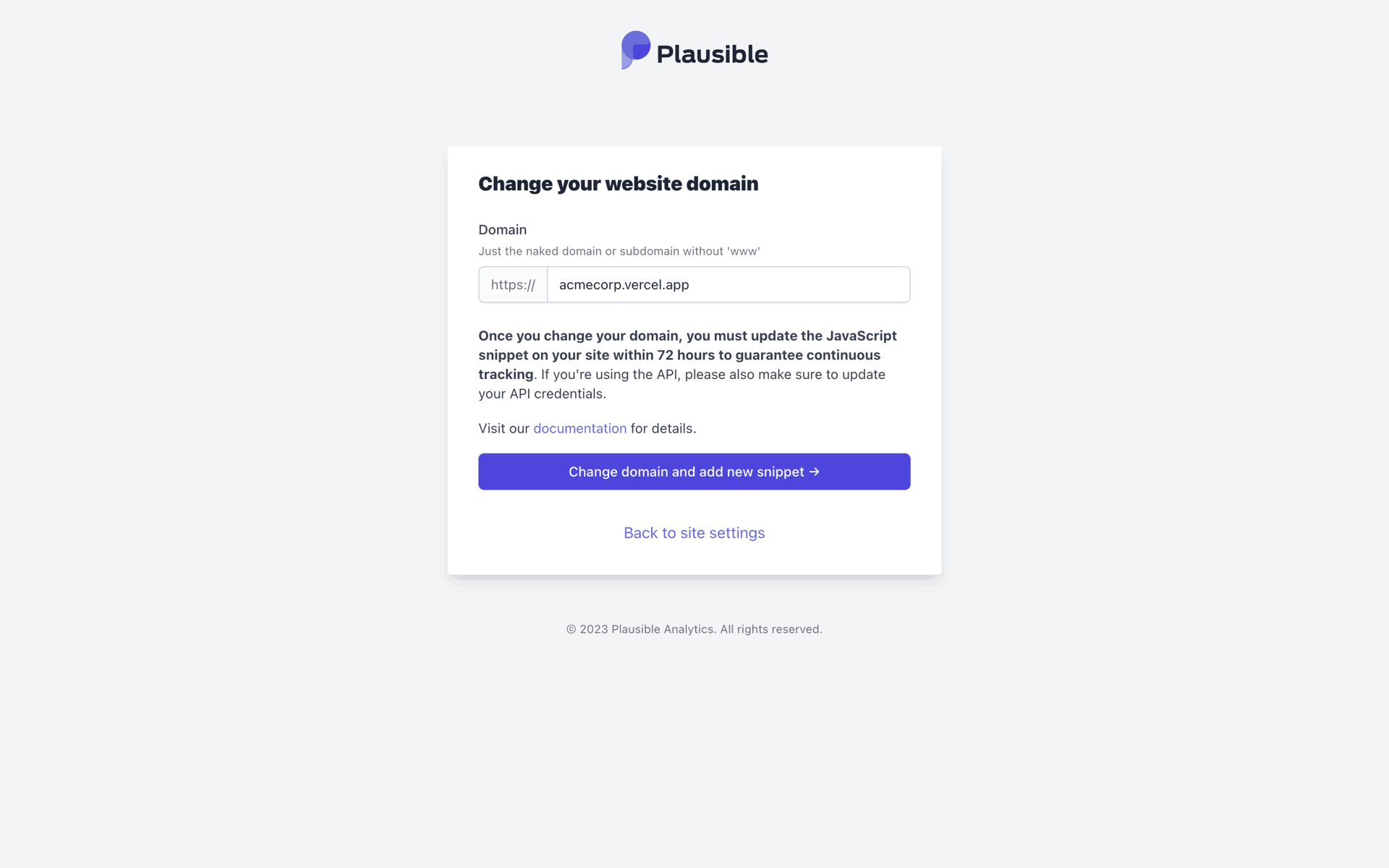 Plausible Analytics Web UI screenshot 13