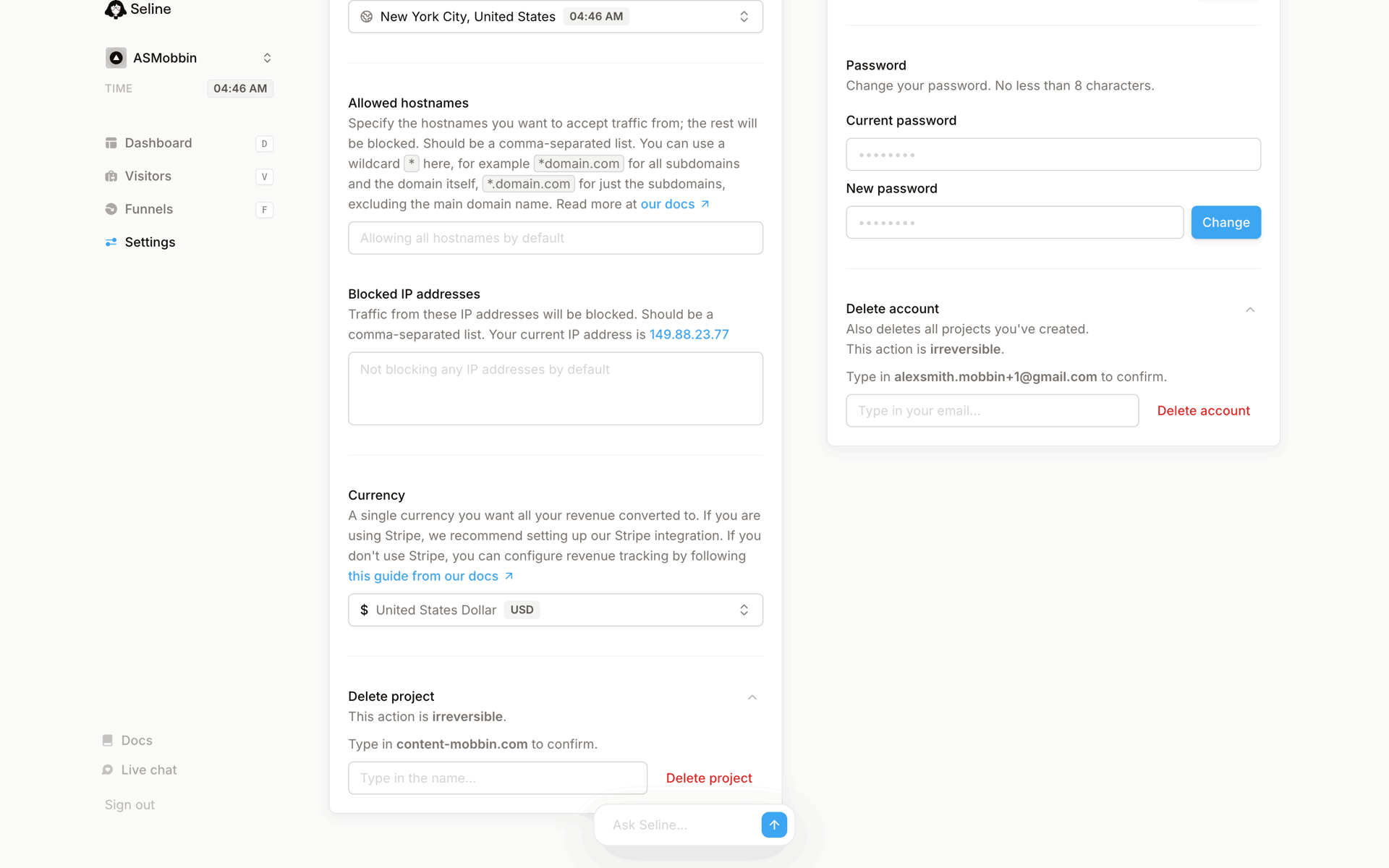 Seline Web UI screenshot 11