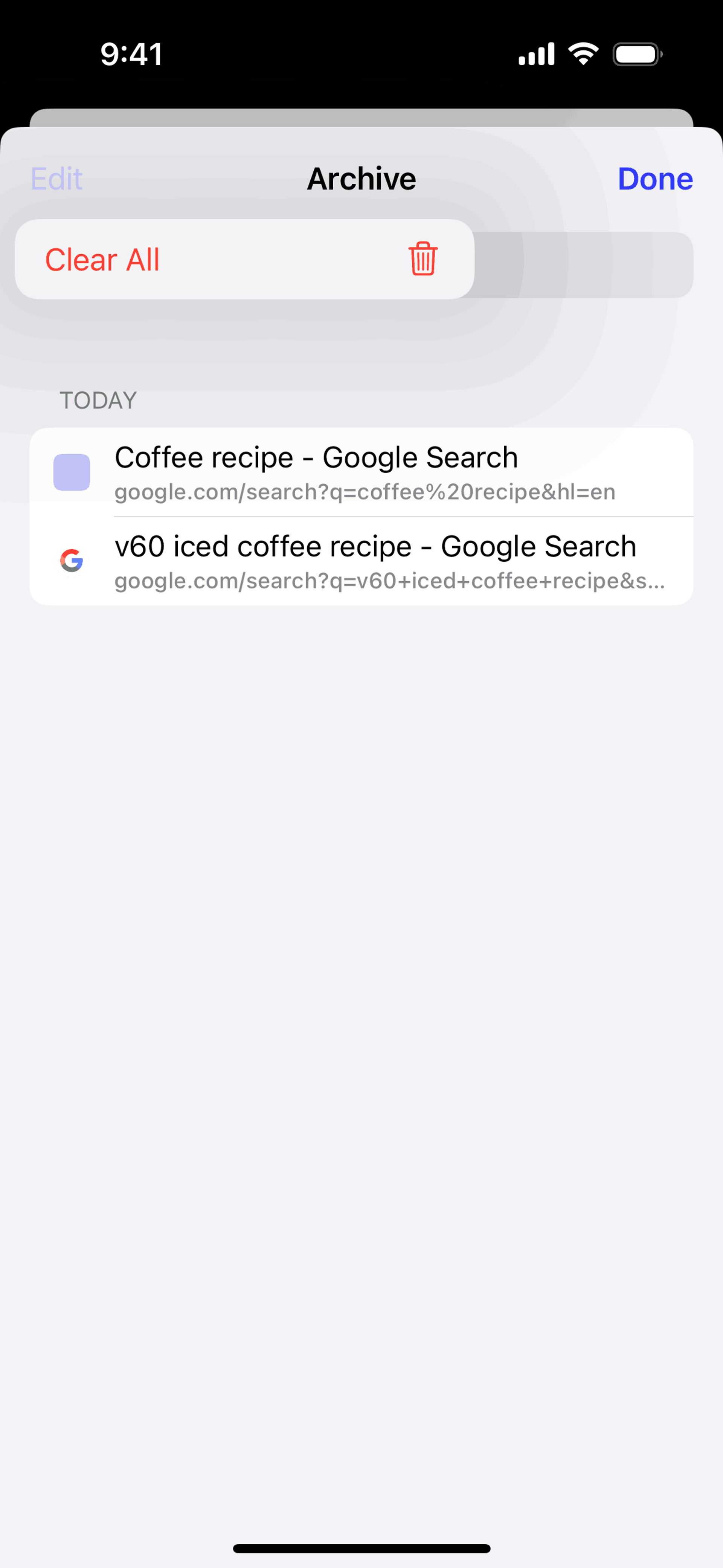 Arc Search iOS UI screenshot 22
