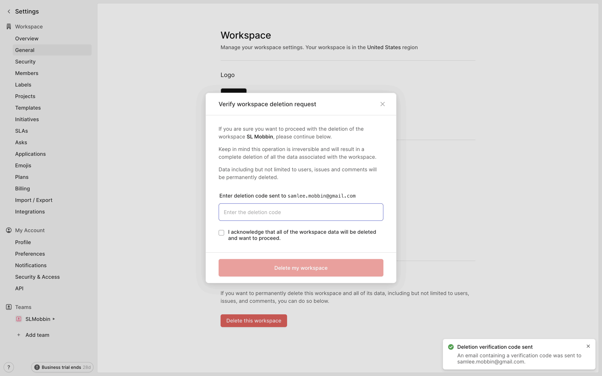 Linear Web UI screenshot 11