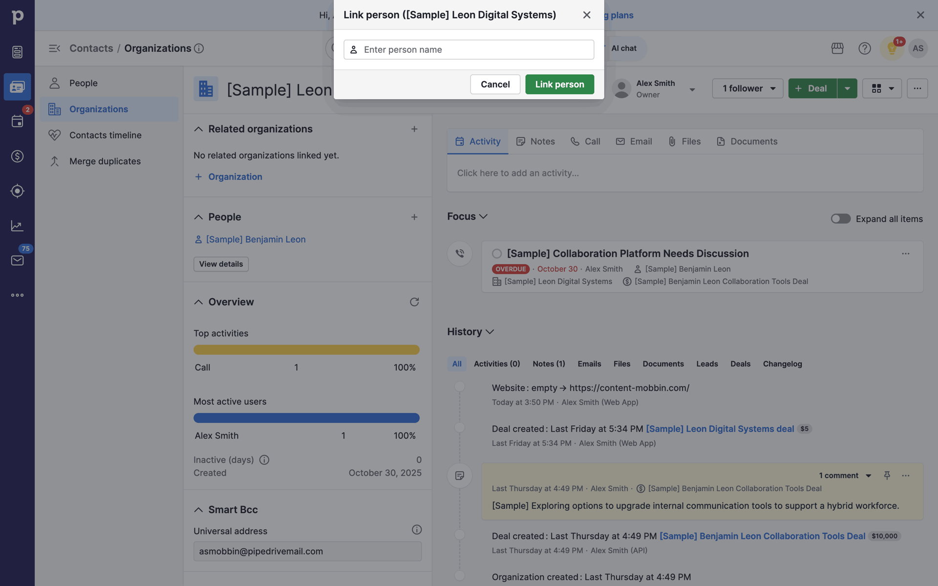 Pipedrive Web UI screenshot 12