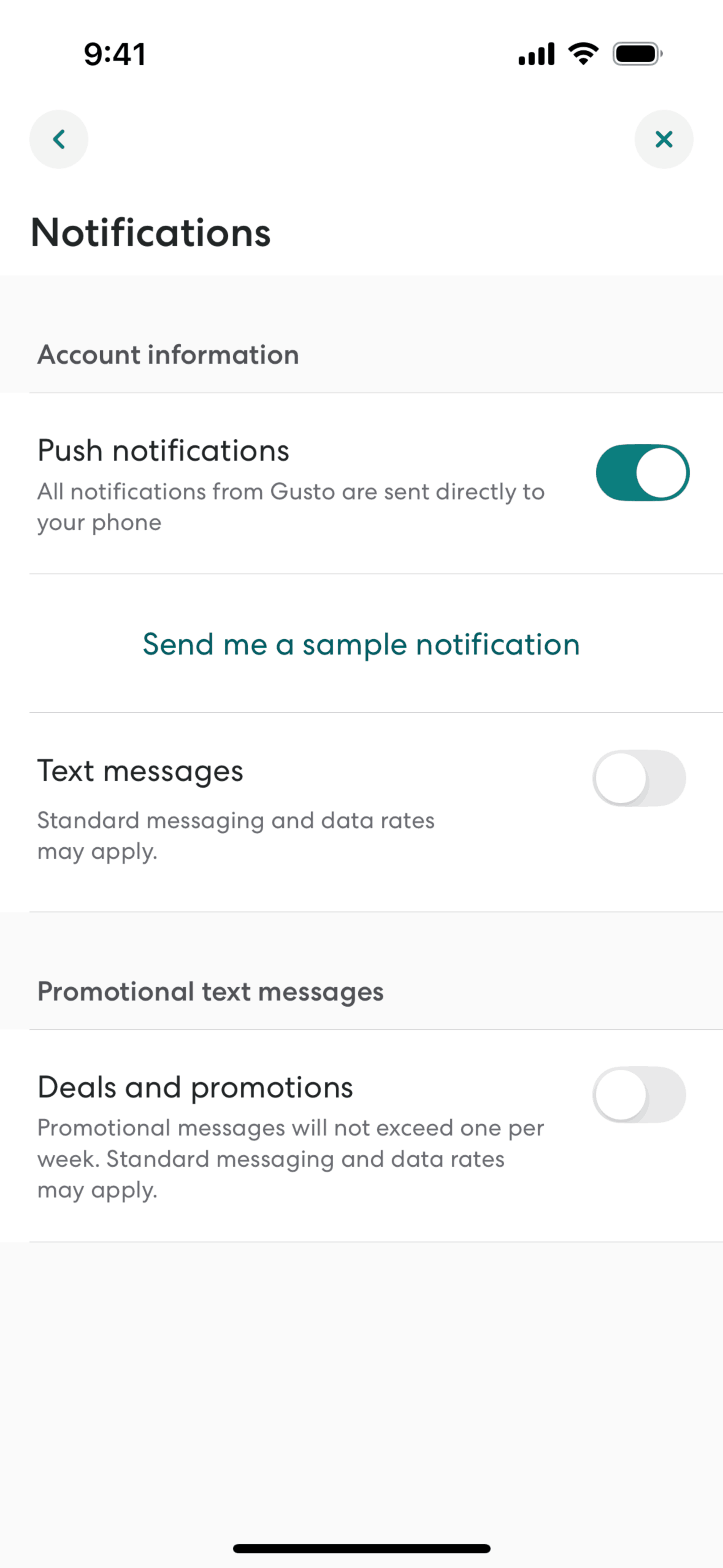 Gusto Mobile iOS UI screenshot 19