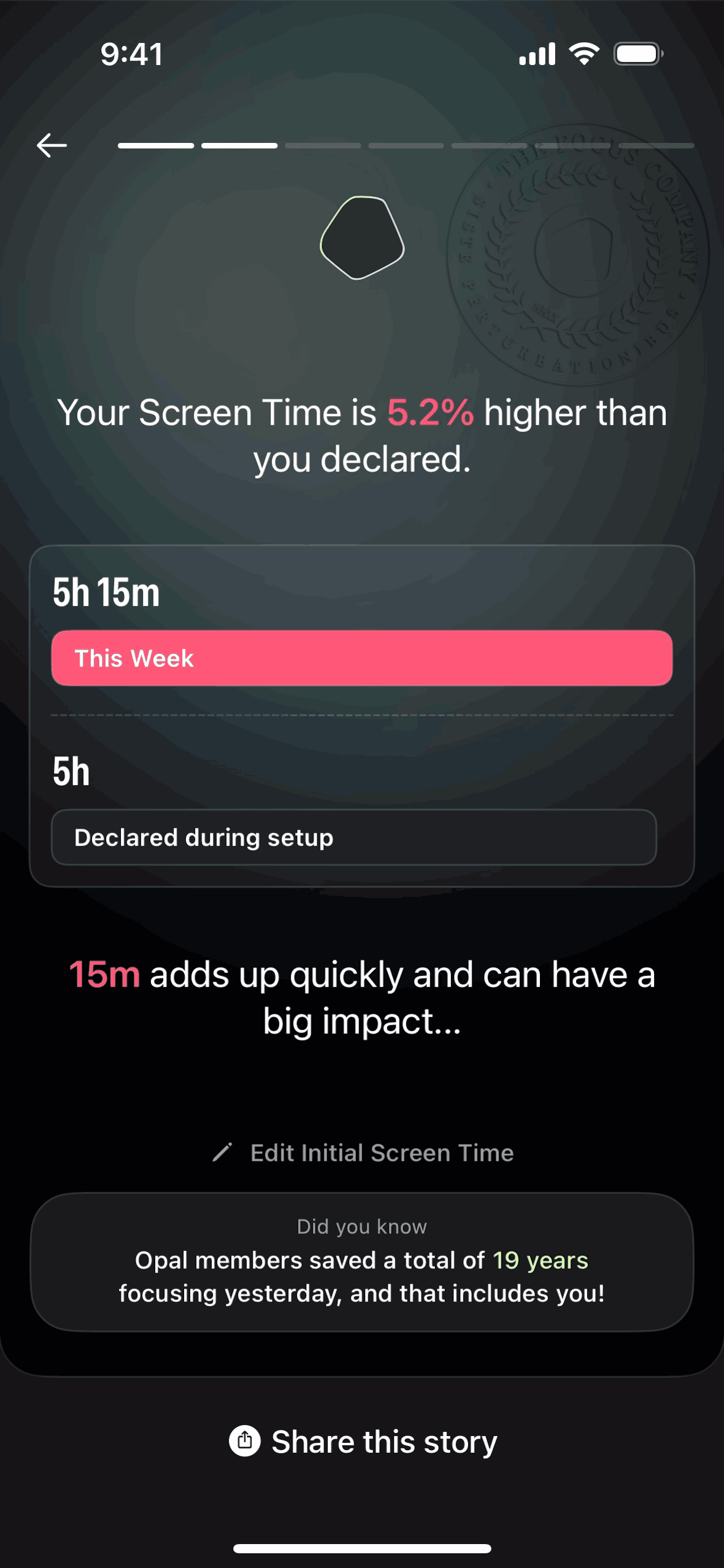 Opal focus app iOS session screen design — deep-work timer UI