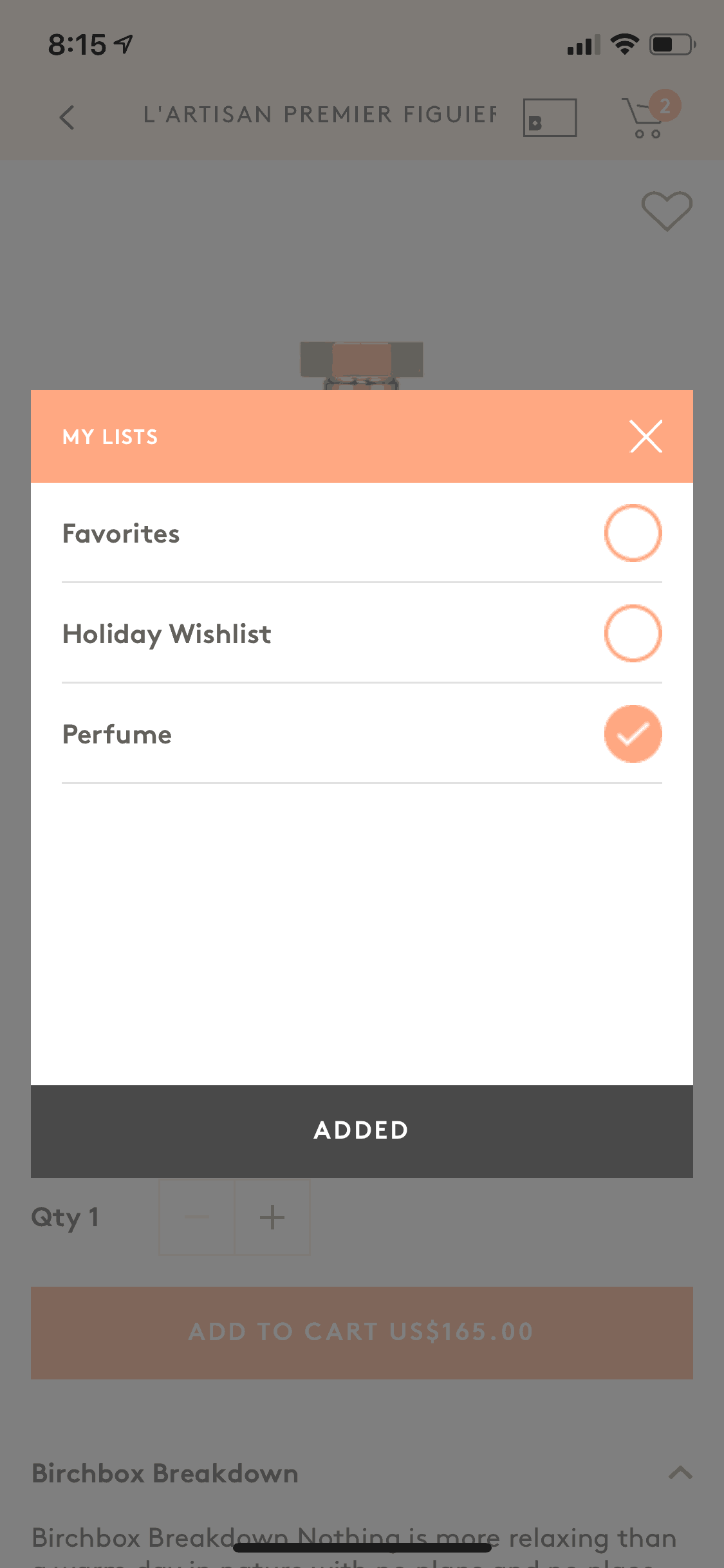 Birchbox iOS screen 4