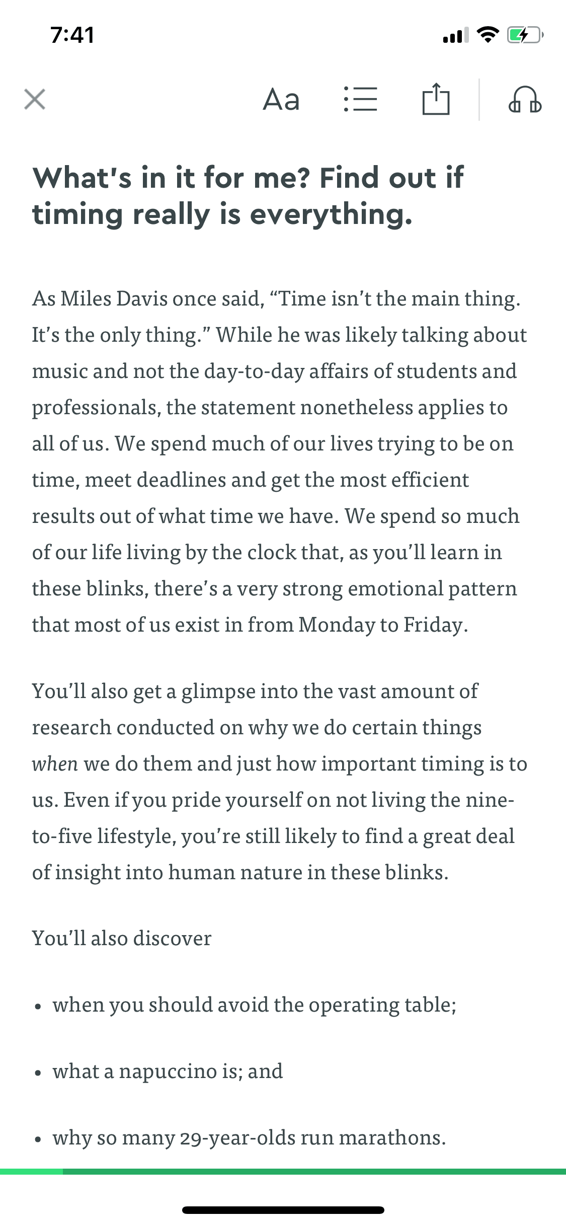 Blinkist iOS screen 1