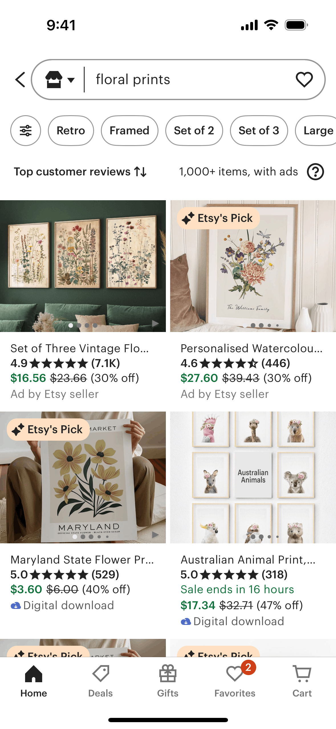 Etsy iOS screen 3