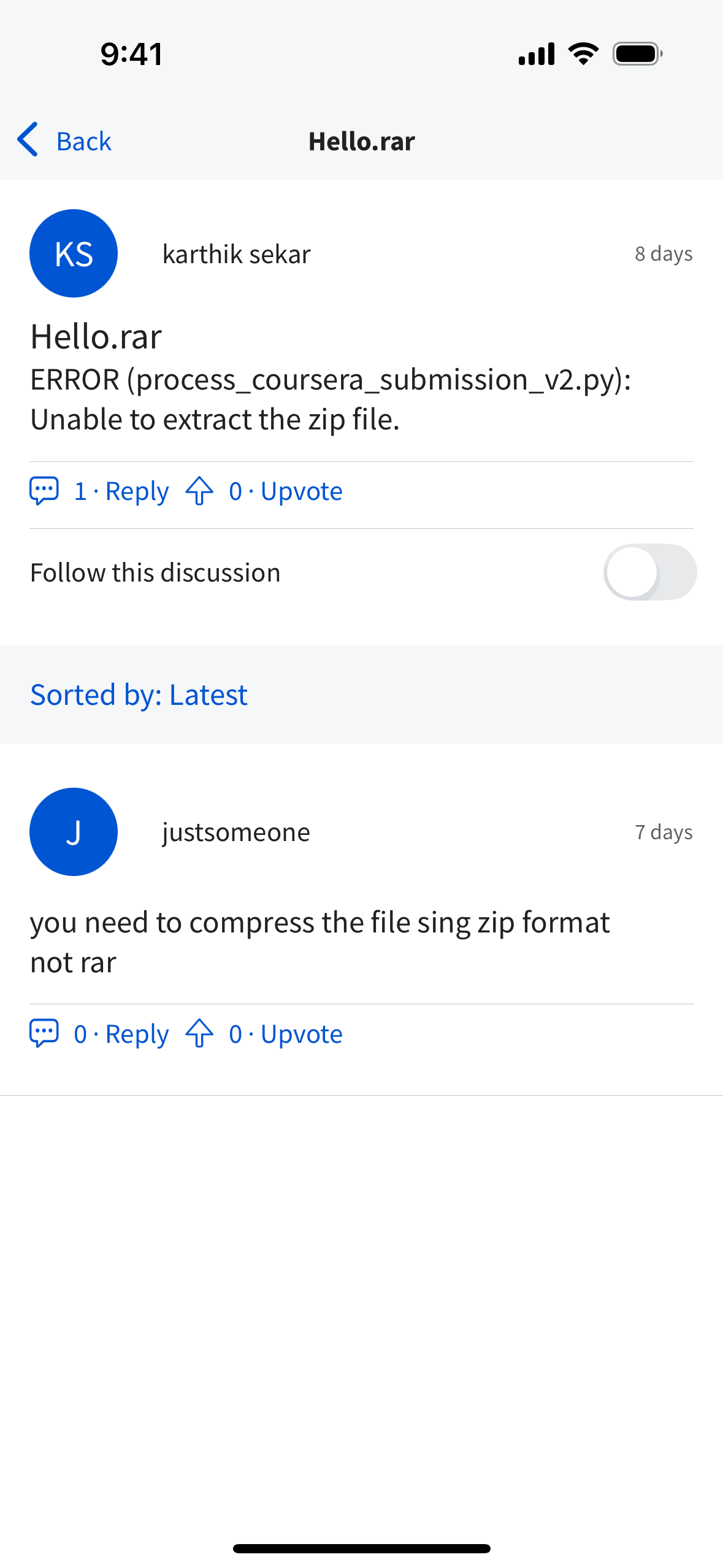 Coursera iOS screen 4