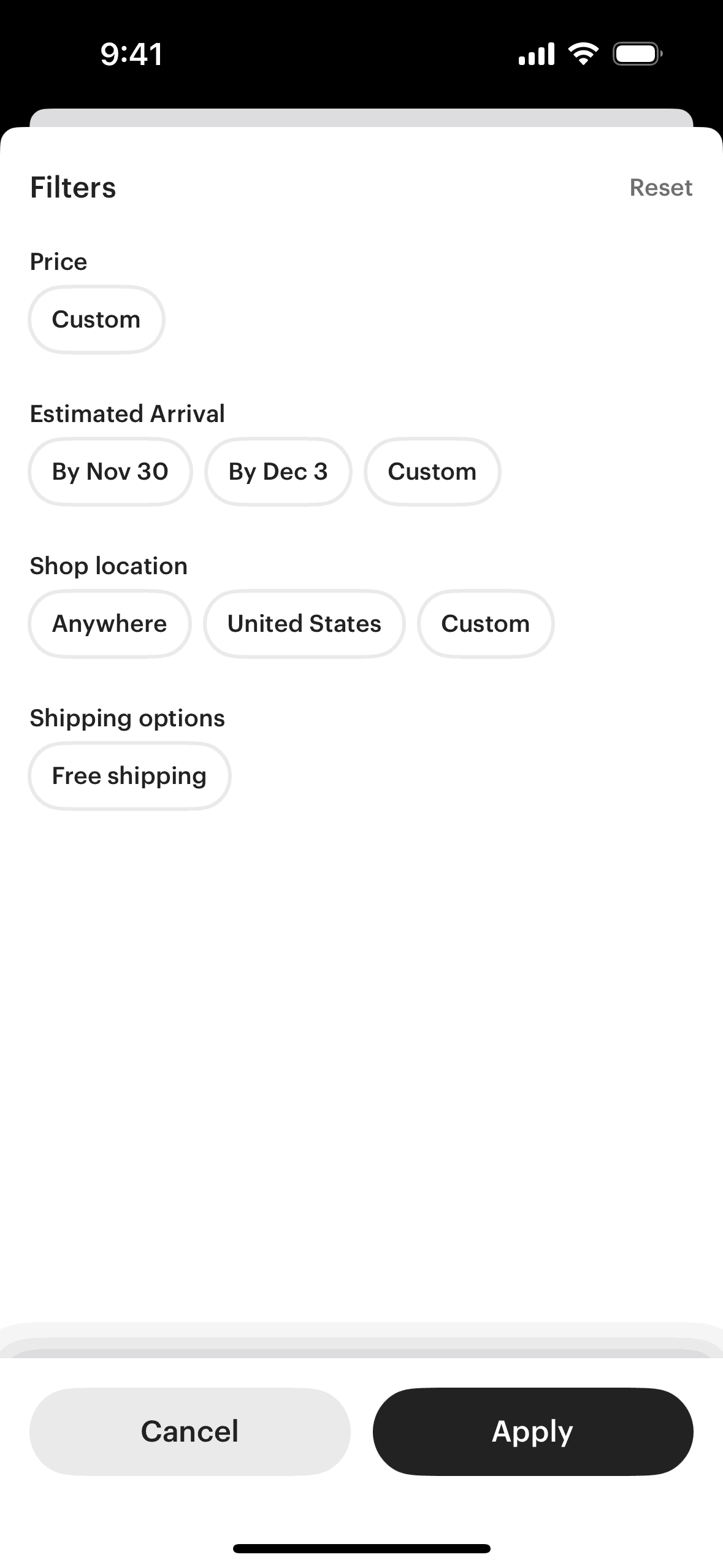 Etsy iOS screen 2