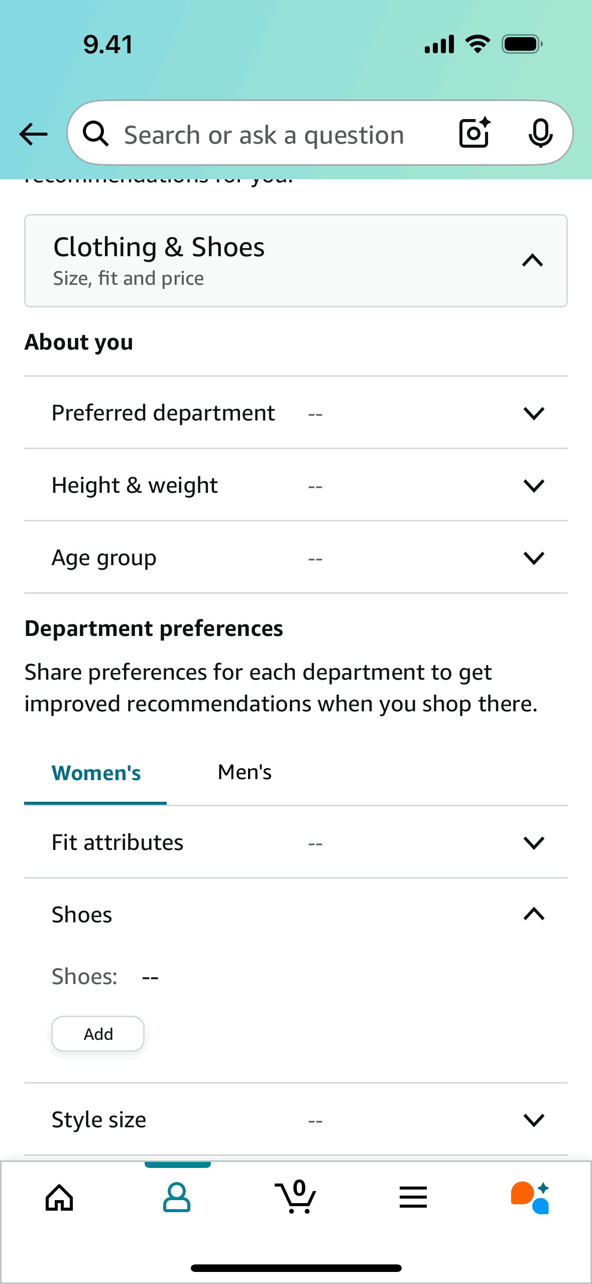 Amazon Shopping iOS screen 3