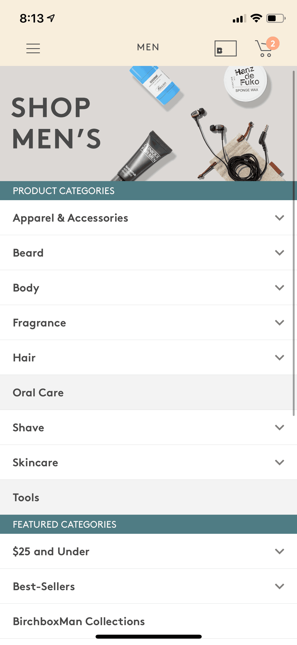 Birchbox iOS screen 3