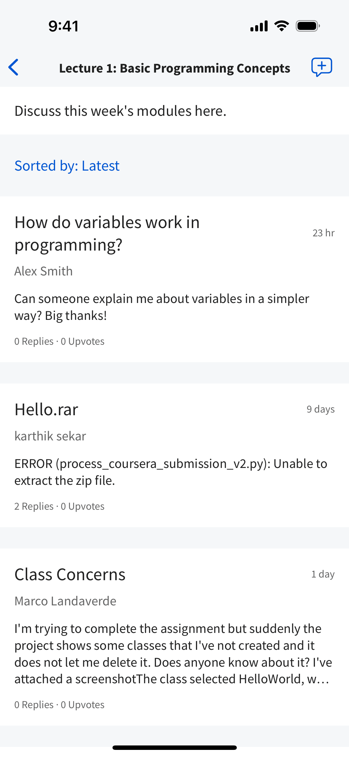 Coursera iOS screen 3