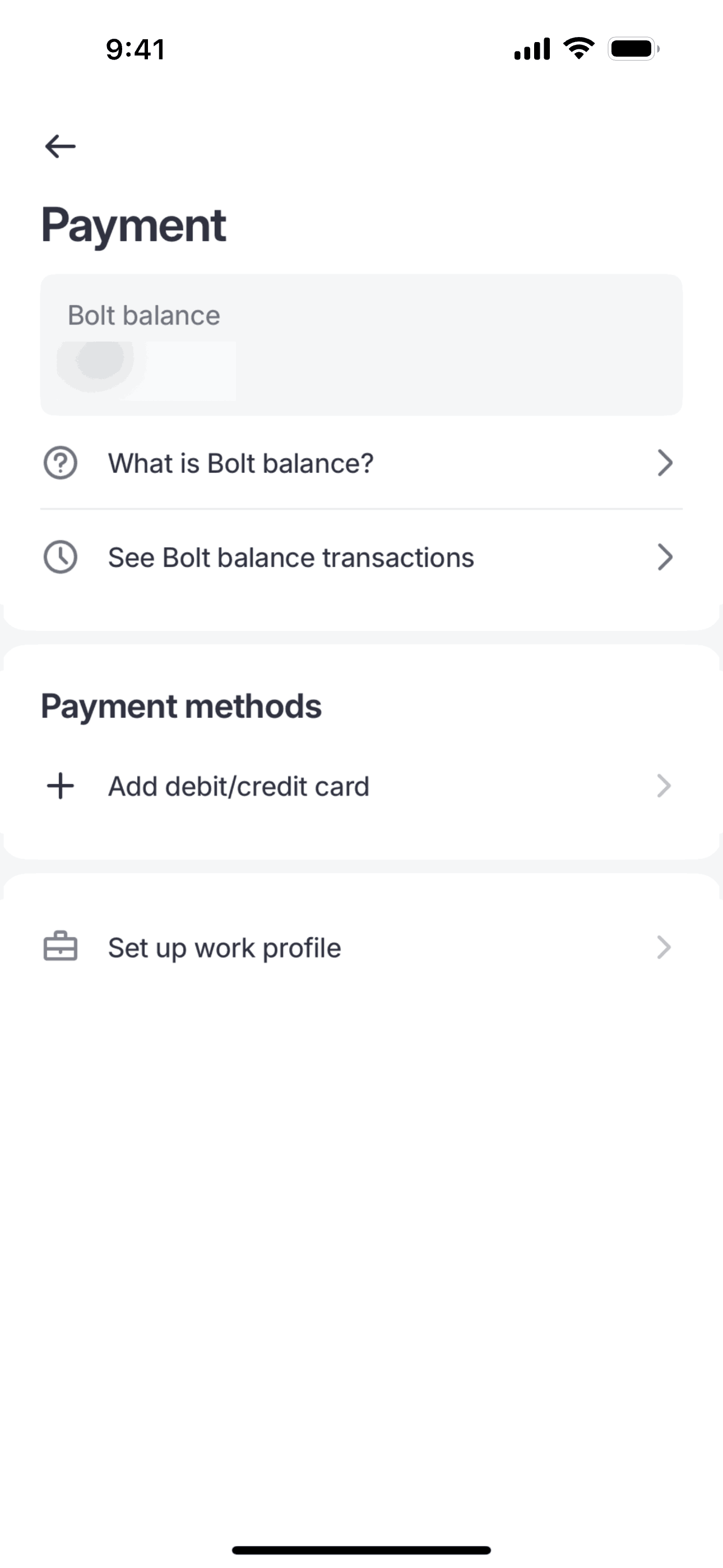 Bolt iOS screen 2
